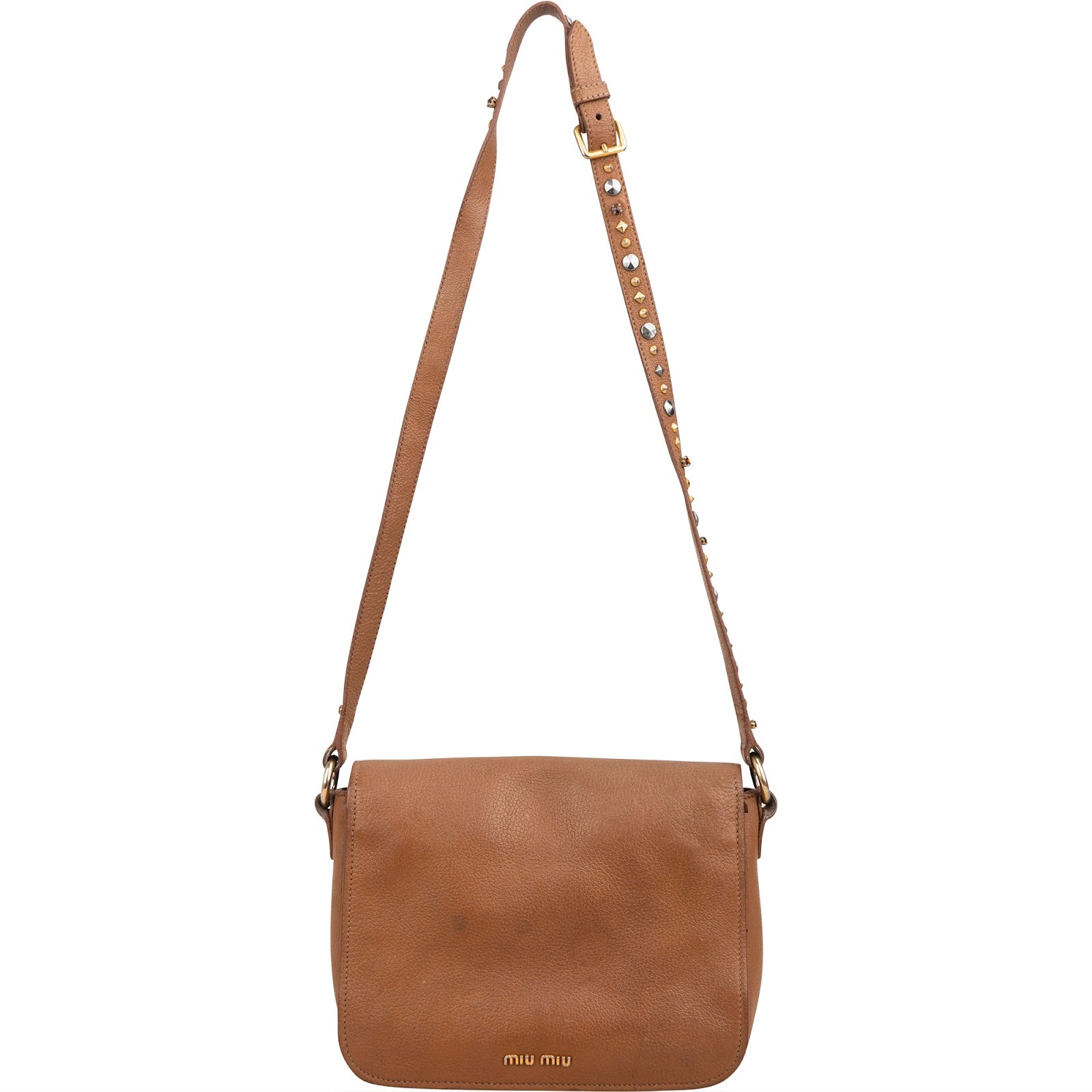 Miu Miu - Schoudertas met studs en strik