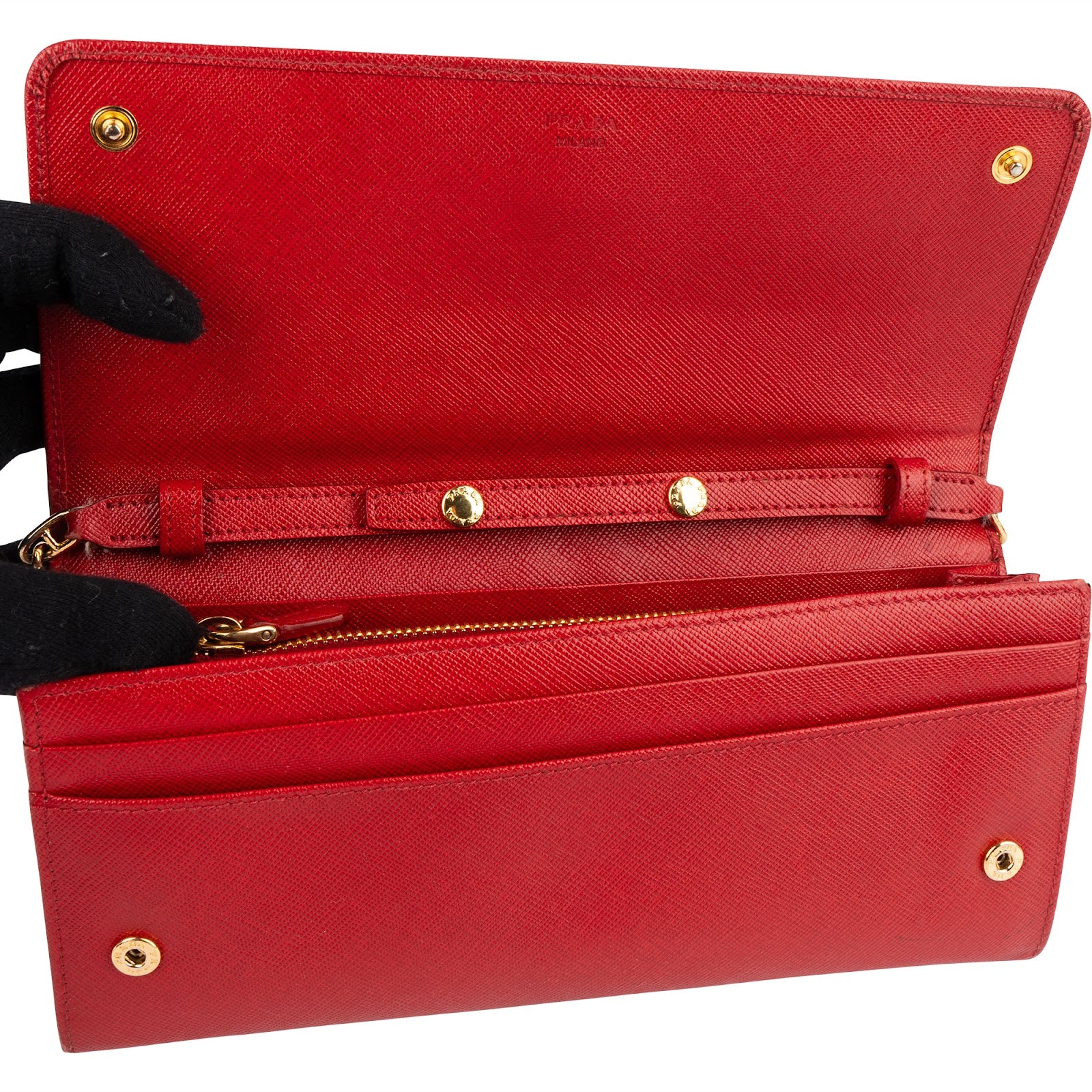 Prada Saffiano Leather Wallet On Chain Crossbody Bag