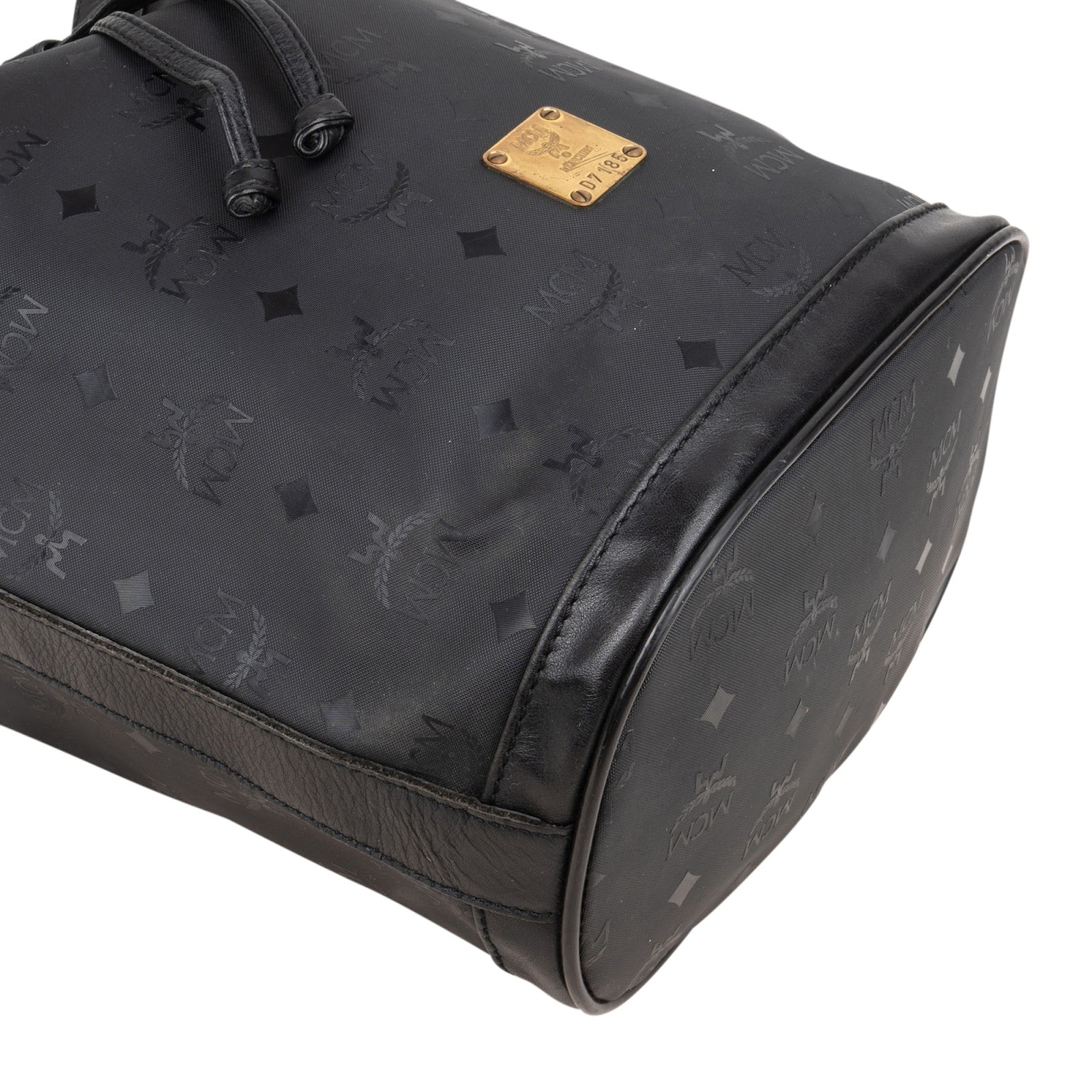 MCM Monogram Visetos Black Nylon Bucket Crossbody Bag