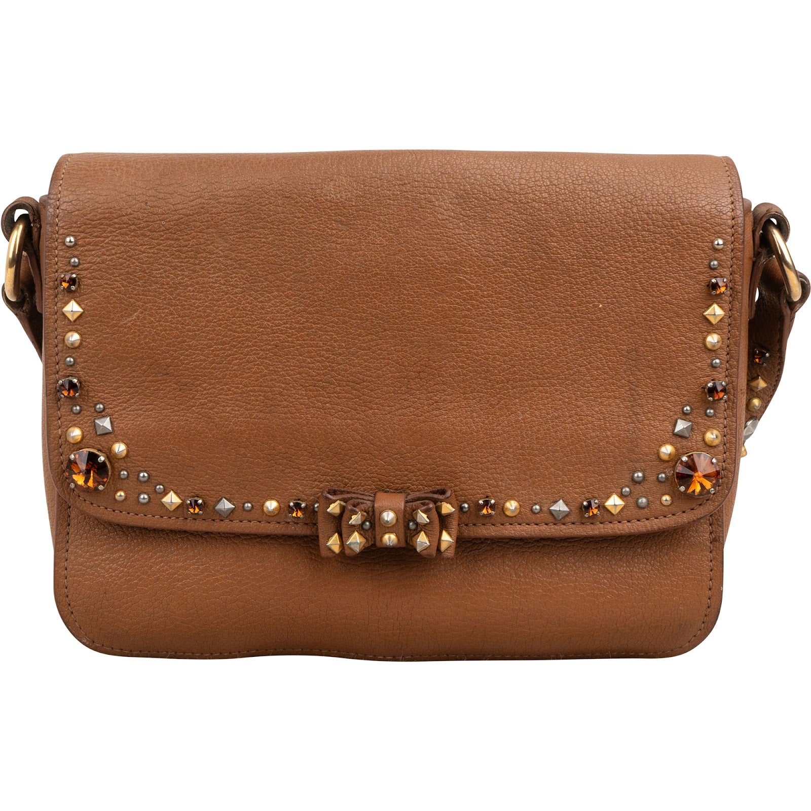 Miu Miu - Schoudertas met studs en strik