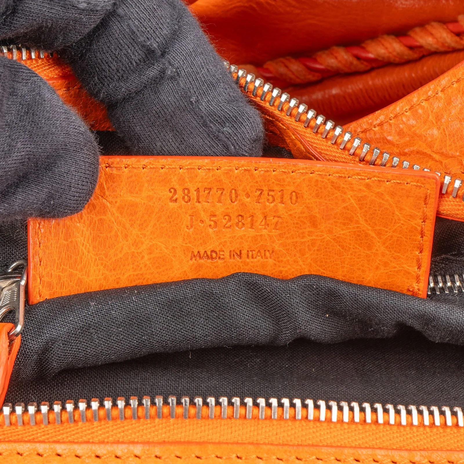 Balenciaga Orange Leather City Handbag