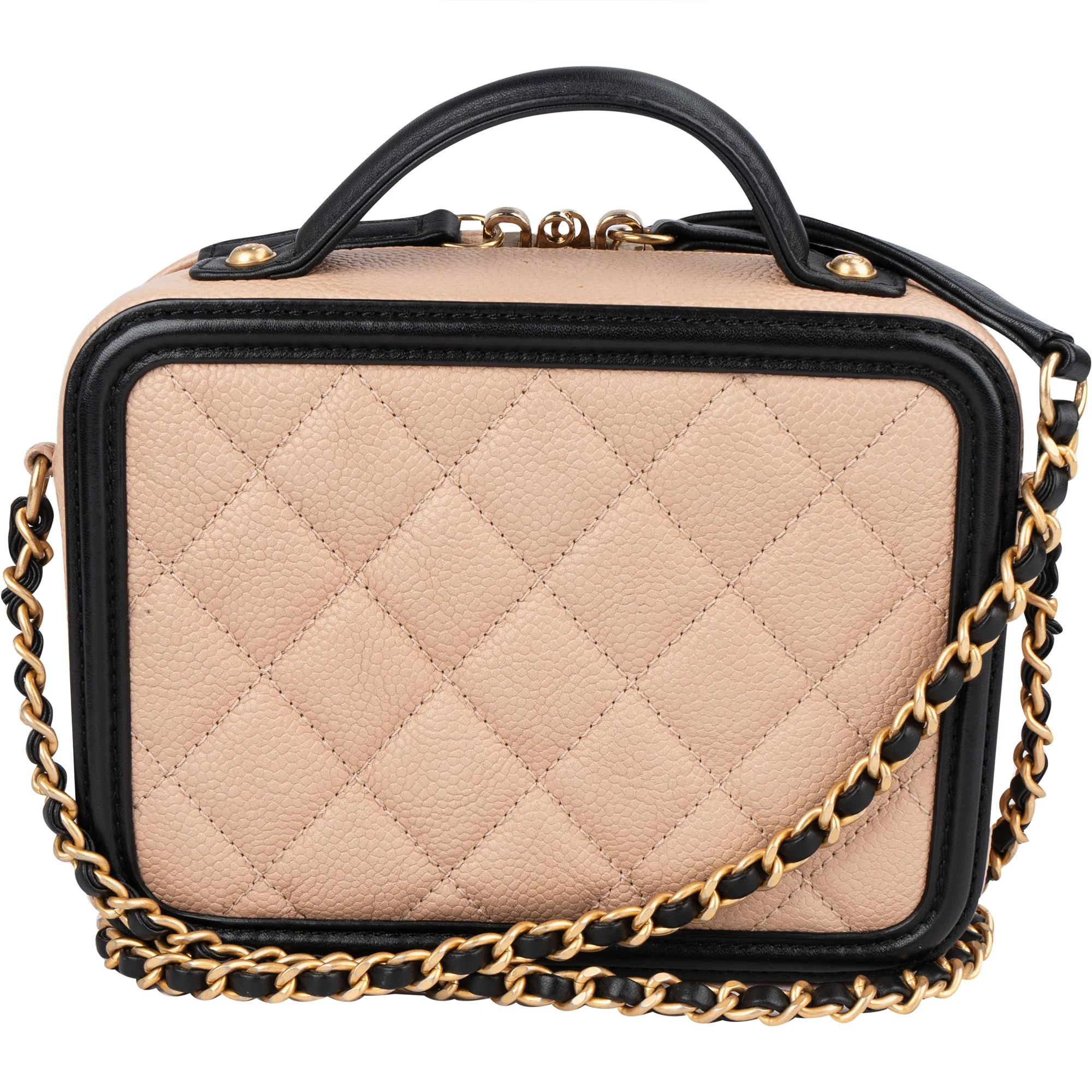 Chanel Quilted Caviar Leather Small Filigree Crossbody Bag