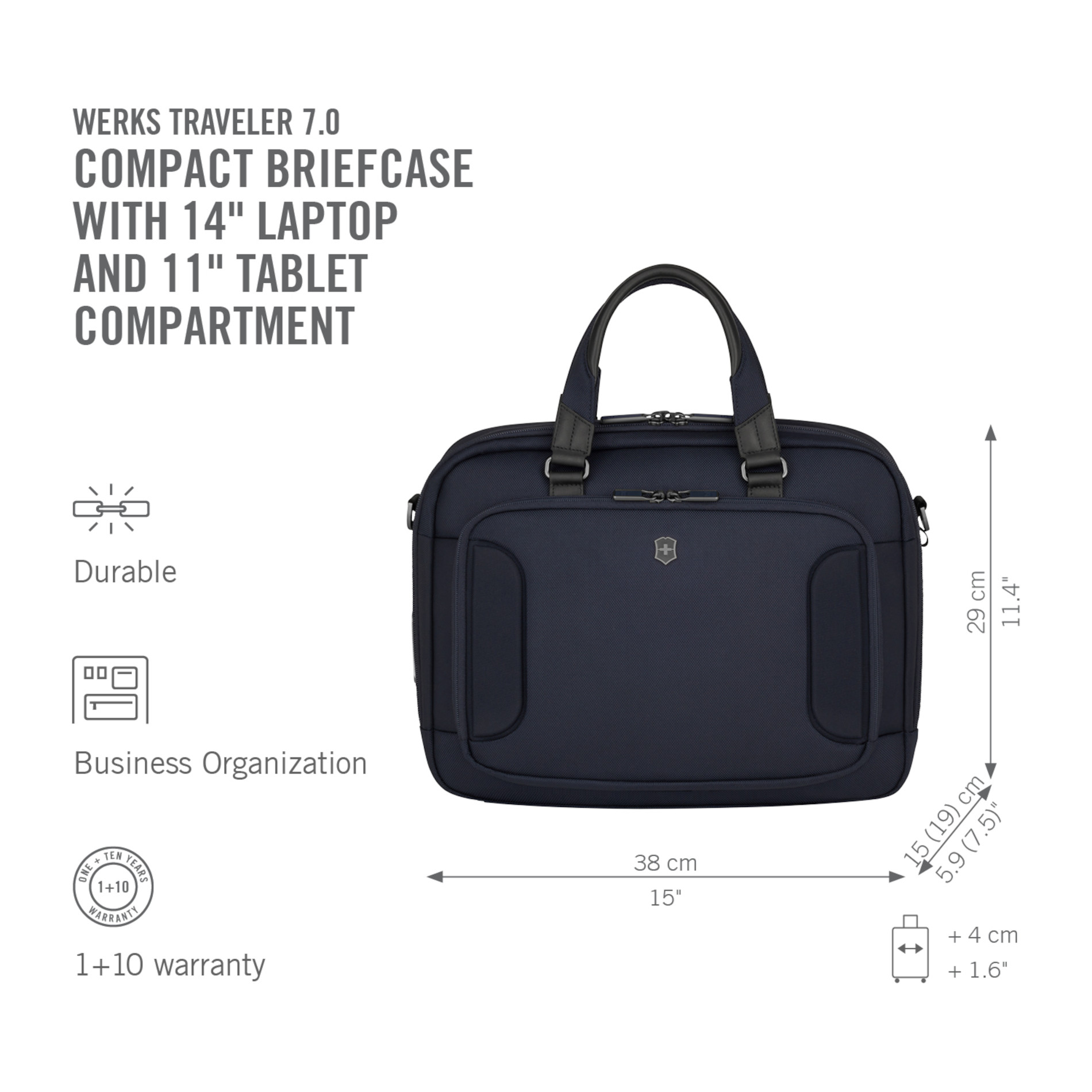 Werks Traveler 7.0 Compact Briefcase - Navy Blue