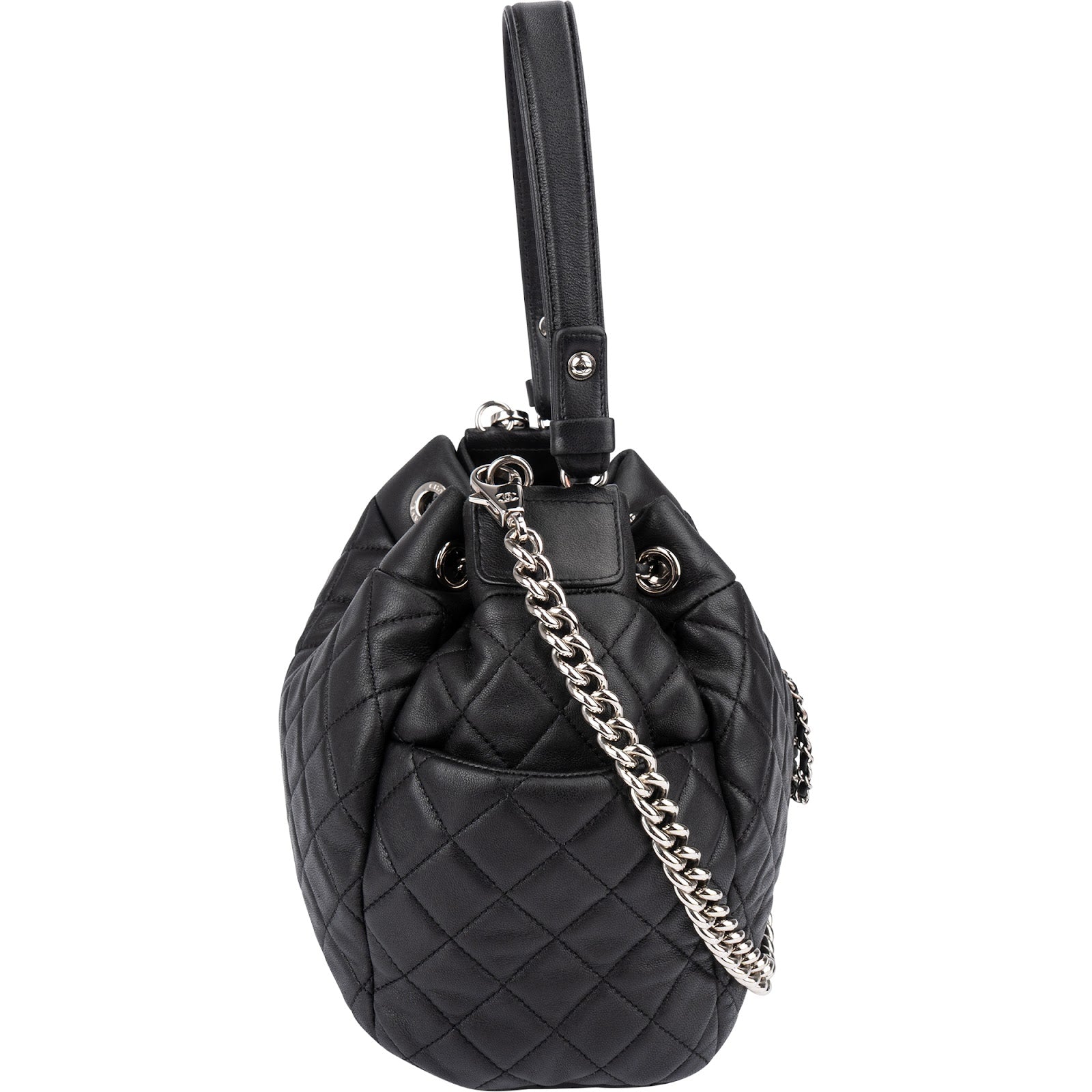 Chanel – CC Drawstring Bucket Crossbody Bag