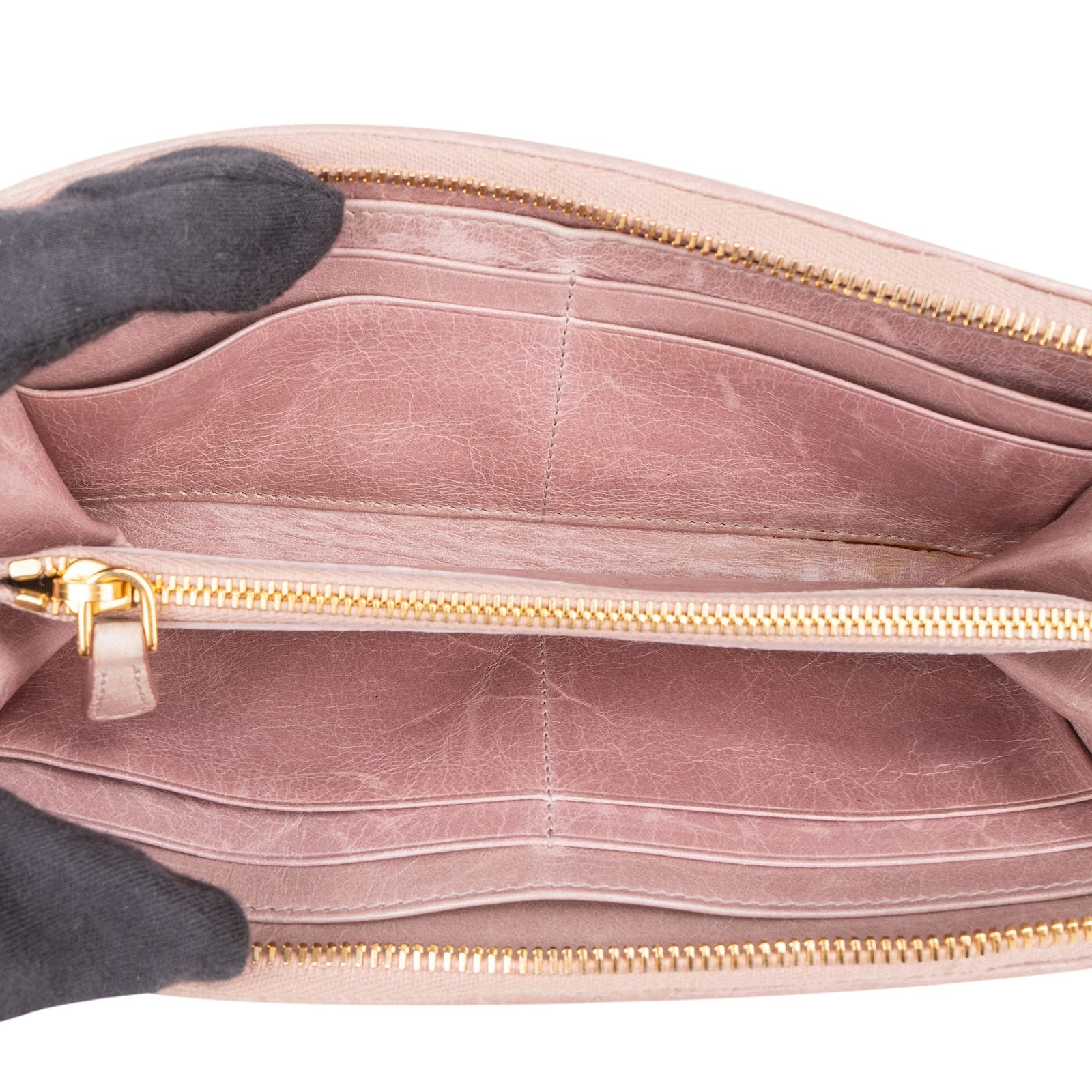 Miu Miu Vitello Matelassé Leather Zip-Around Wallet