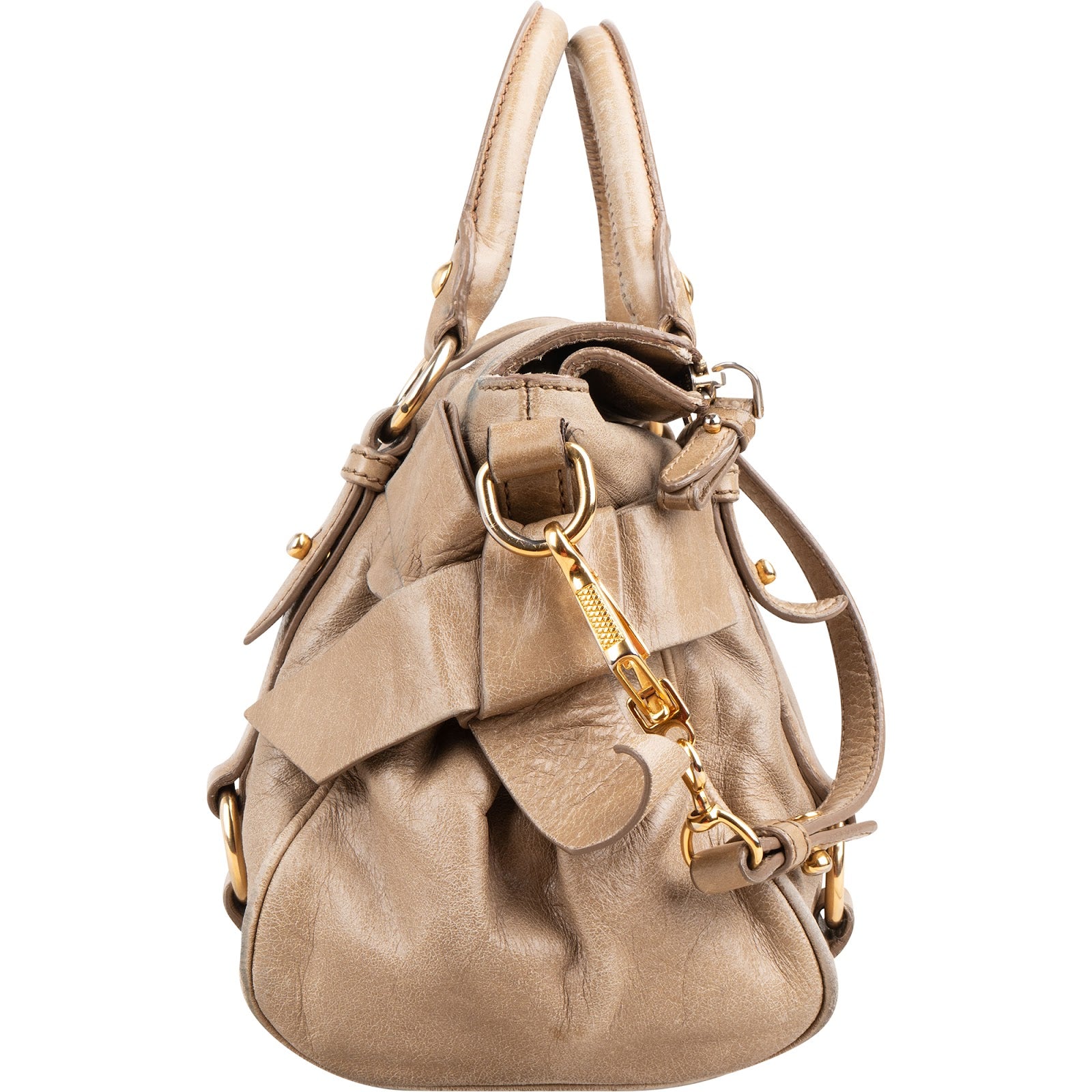 Miu Miu - Vitello Lux Bow Small Satchel Handbag