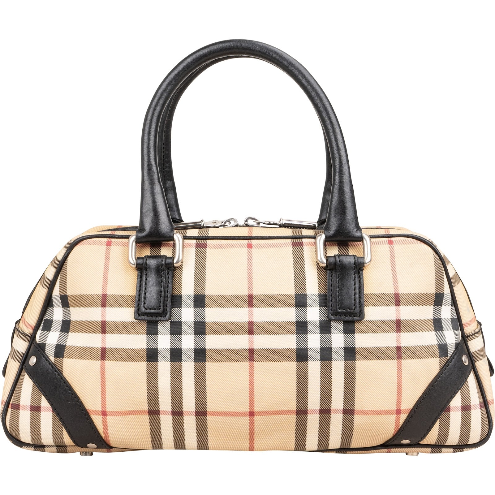 Burberry Nova-Check Monogram Boston Handbag