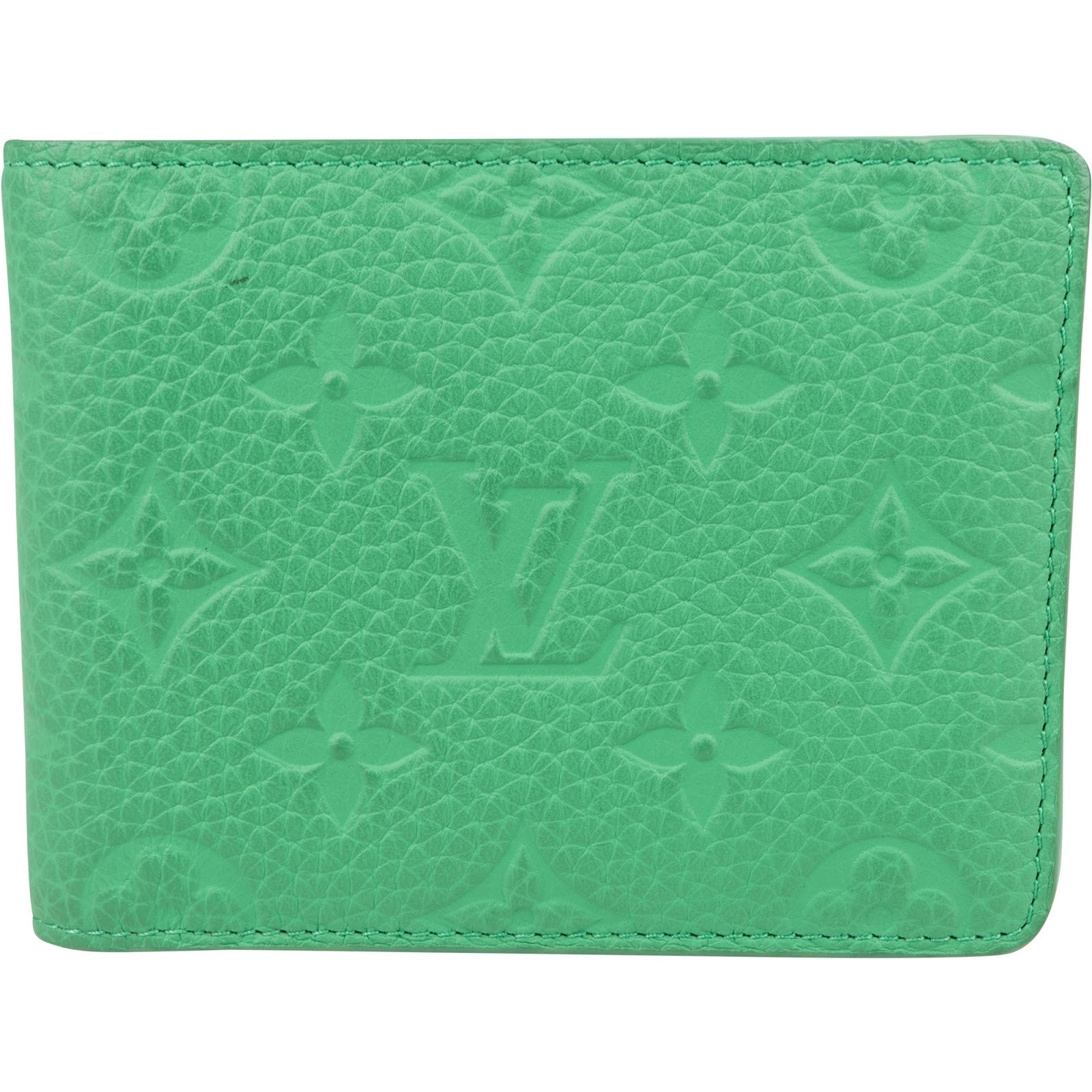 Louis Vuitton Green Monogram Empreinte Leather Slender Wallet