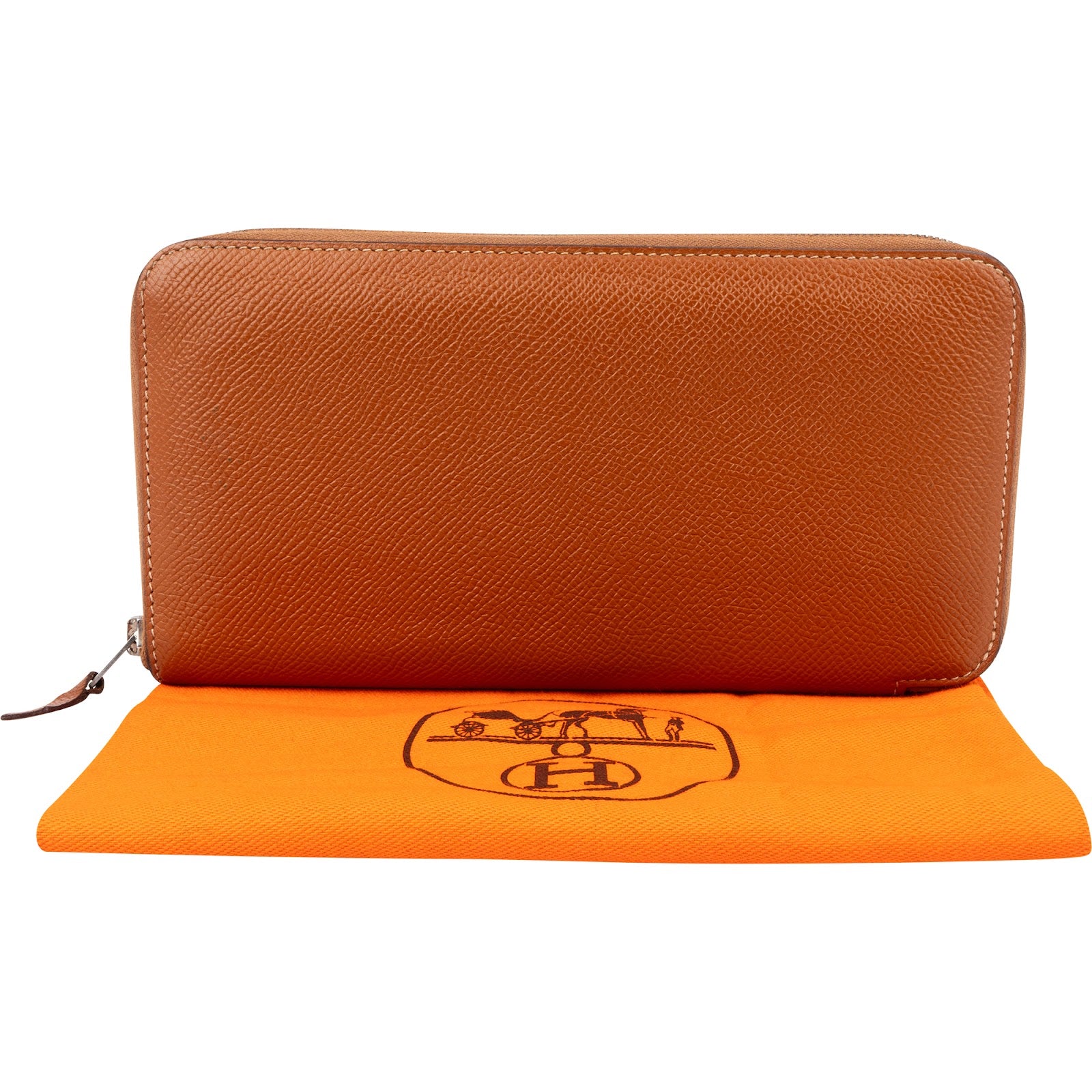 Hermès Brown Epsom Leather Azap Zippy Wallet