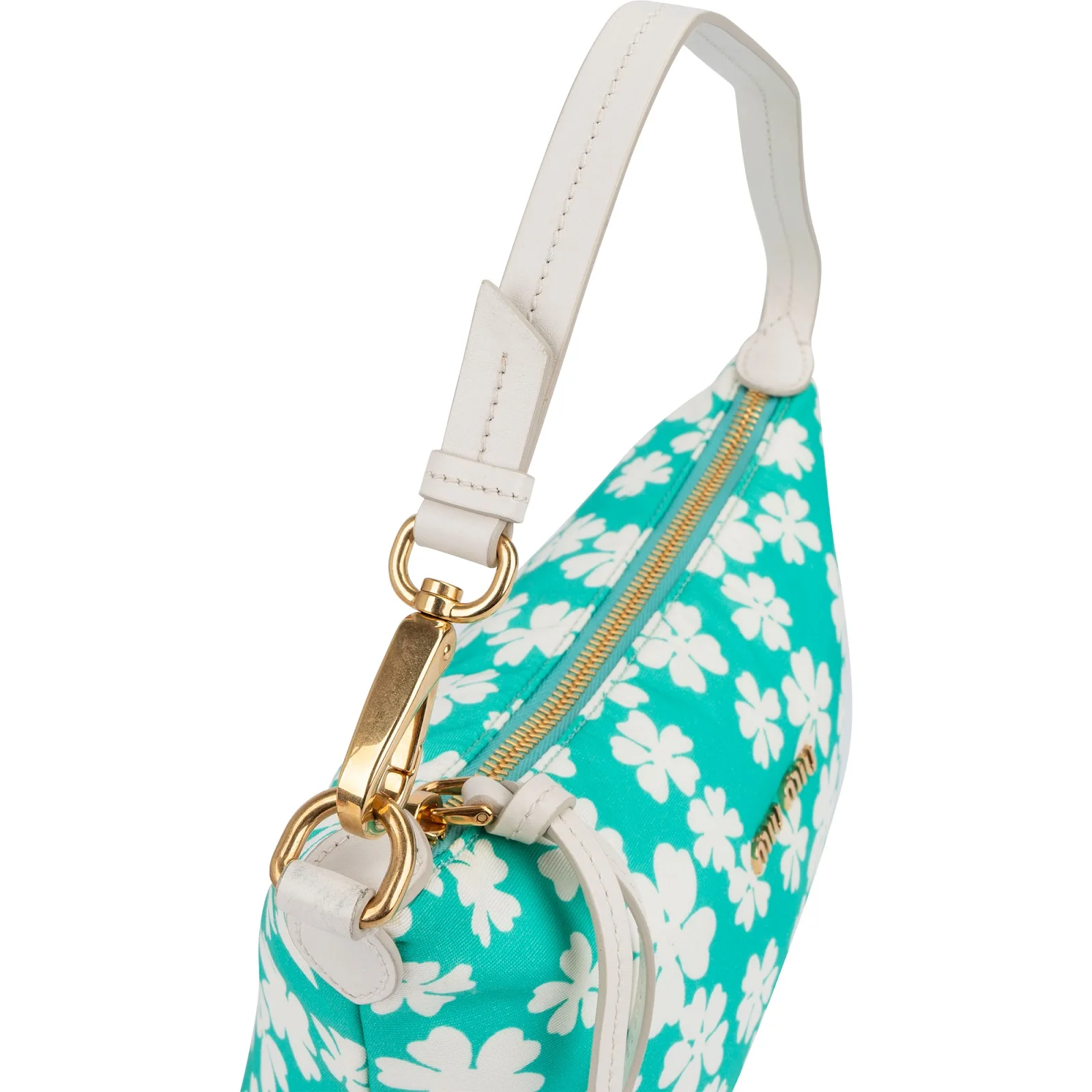 Miu Miu Nylon Flower Print Mini Pouch Handbag
