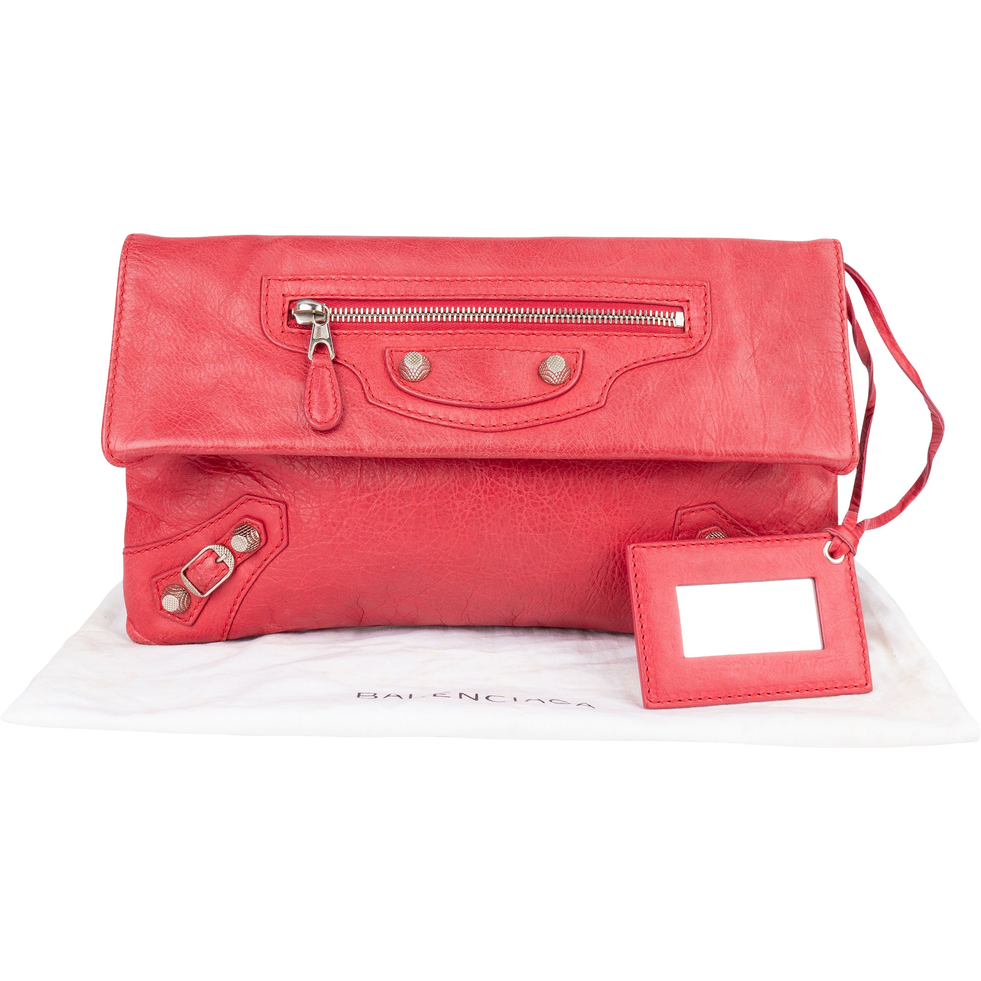 Balenciaga Pink Leather City Clutch
