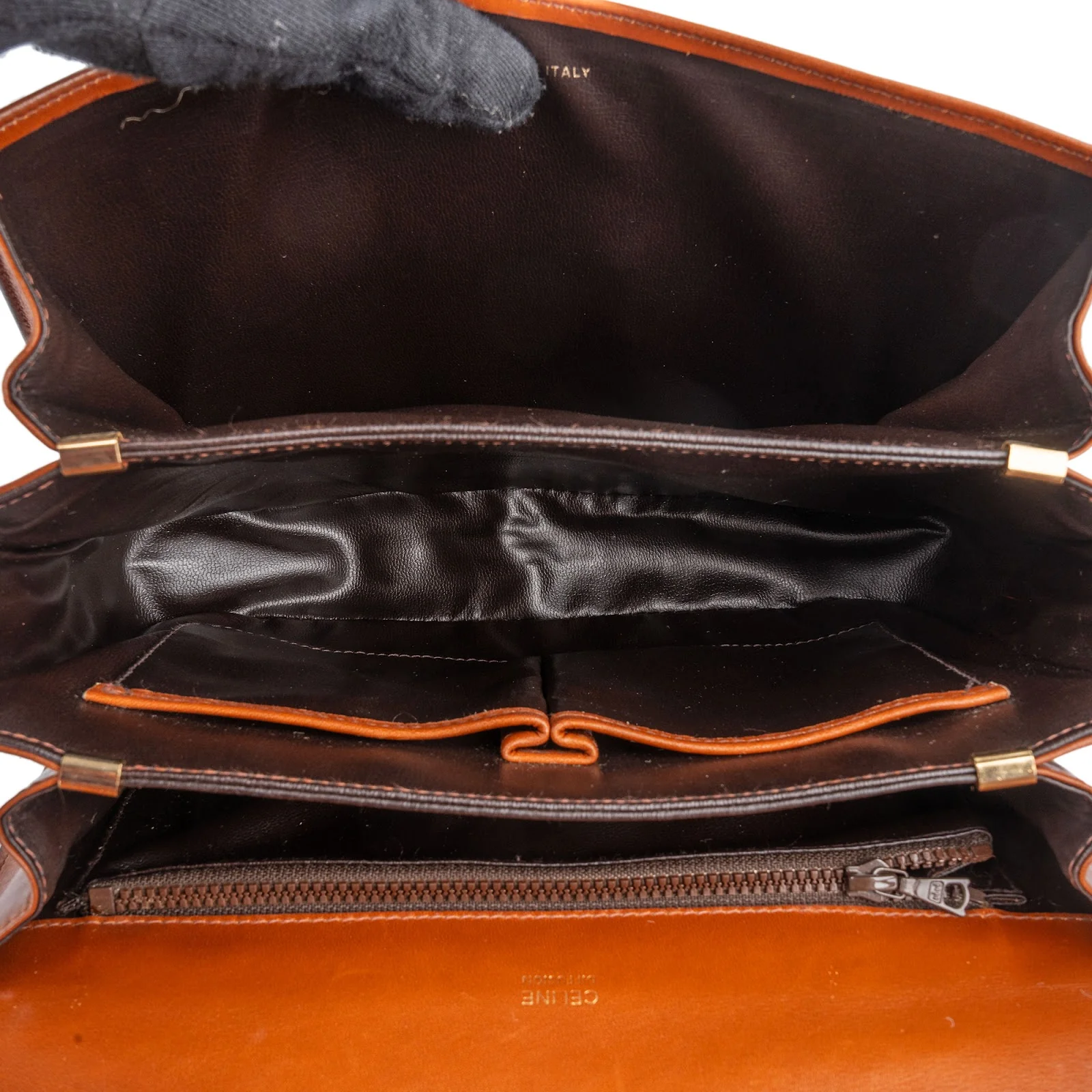 Celine Boxcalf Leather Triomphe Shoulder Bag