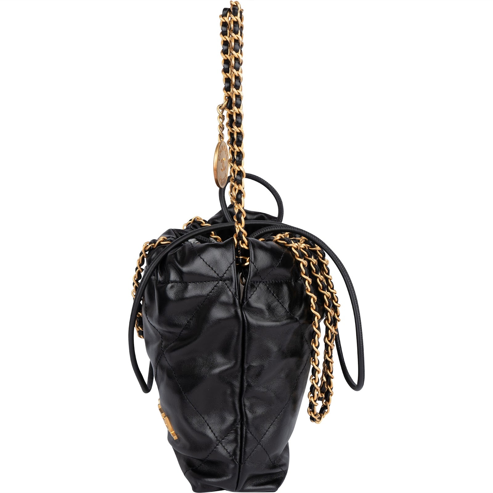 Chanel 22 Stitching Lambskin Small Drawstring Crossbody Bag