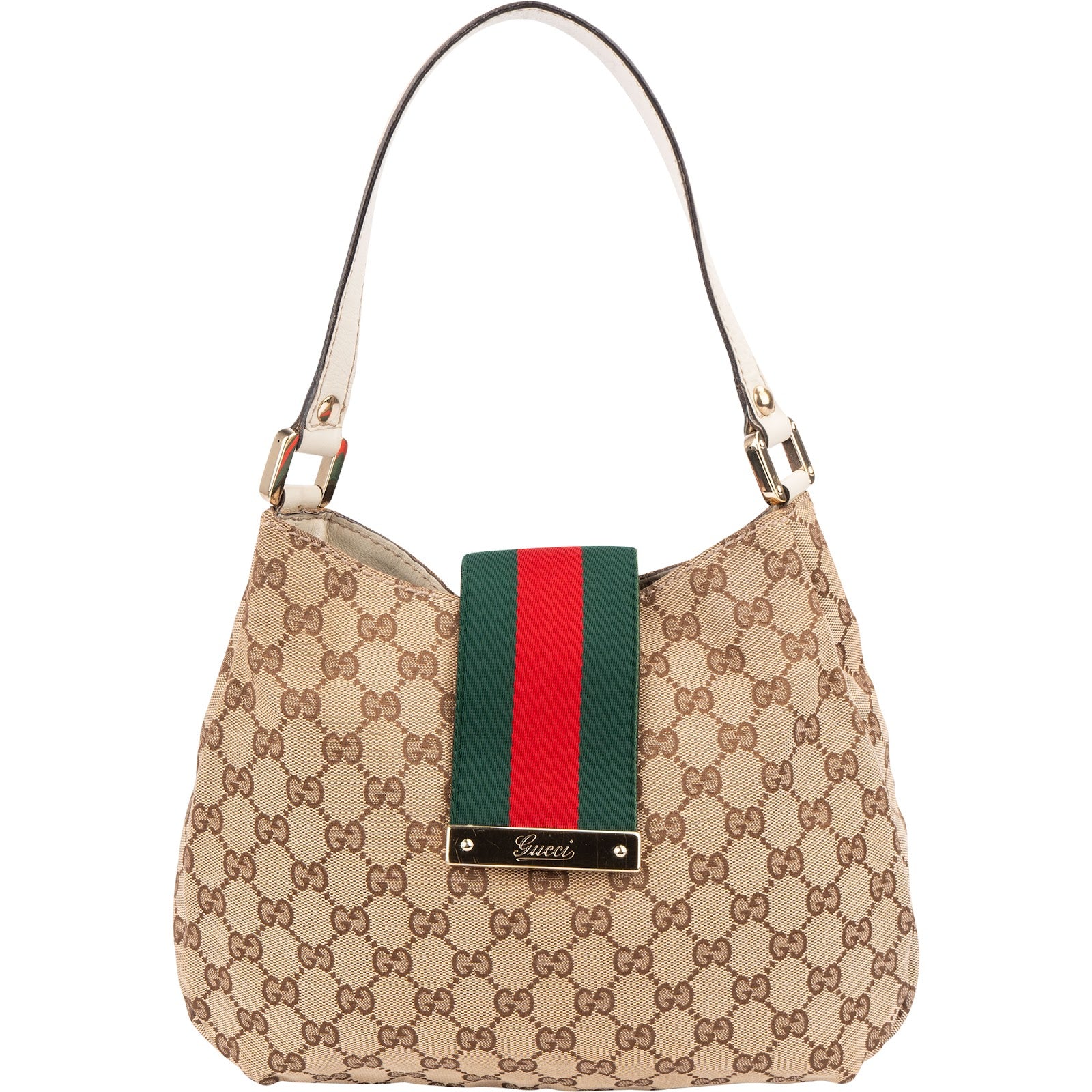 GUCCI – Monogram GG Web Hobo-schoudertas