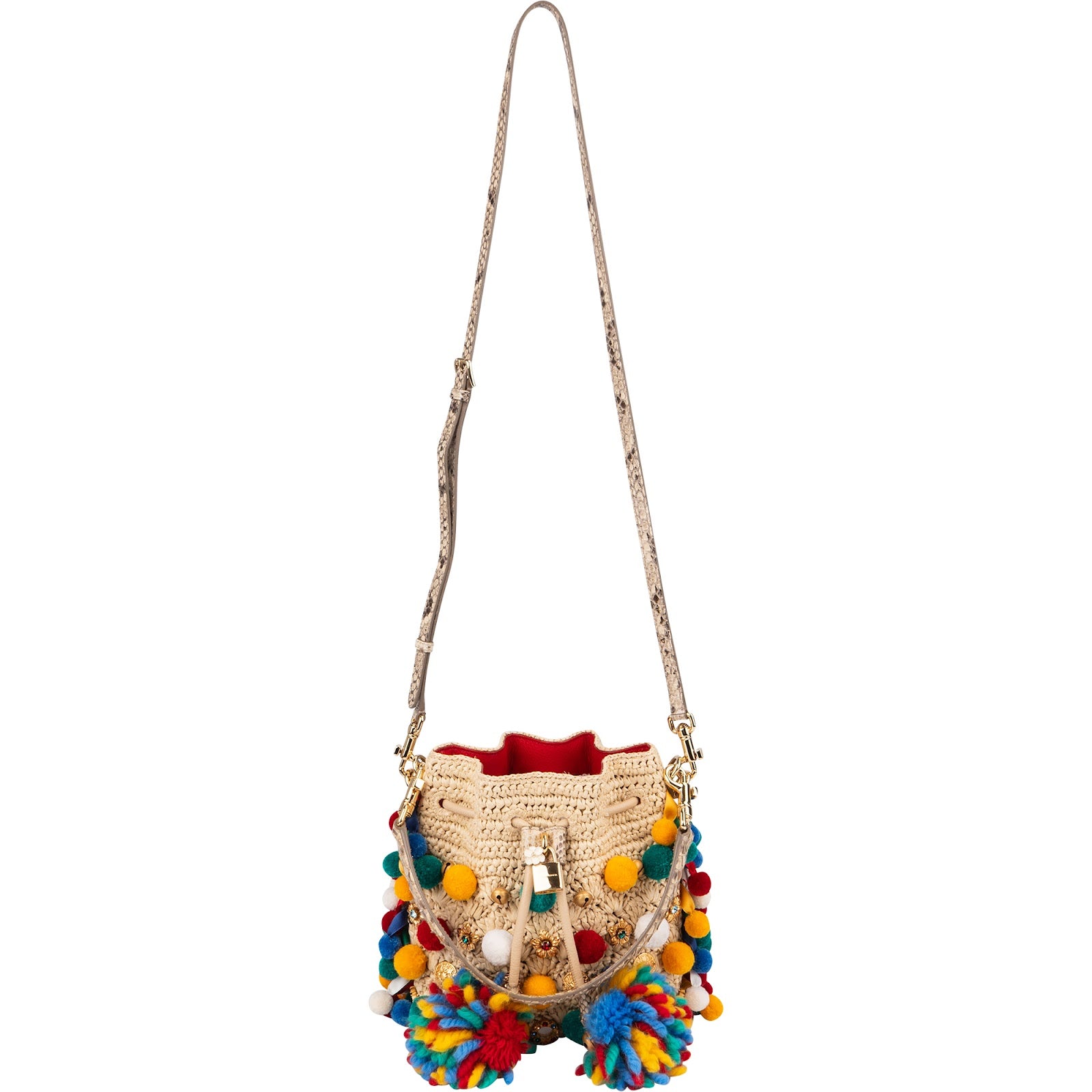 Dolce & Gabbana – Claudia Pom-Pom Embellished Bucket Handbag