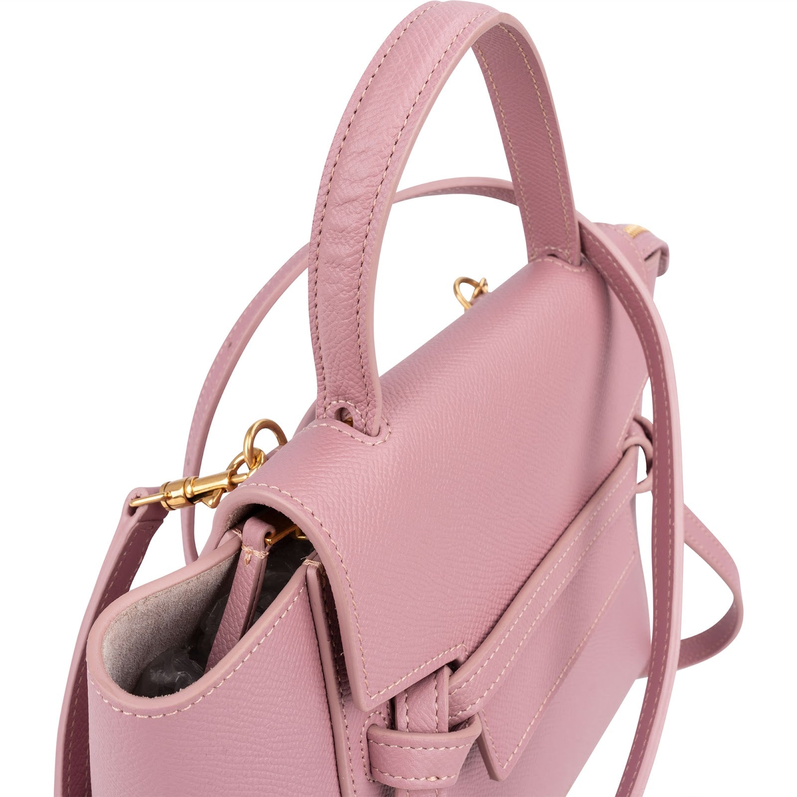Celine Pink Grained Calfskin Nano Belt Handbag