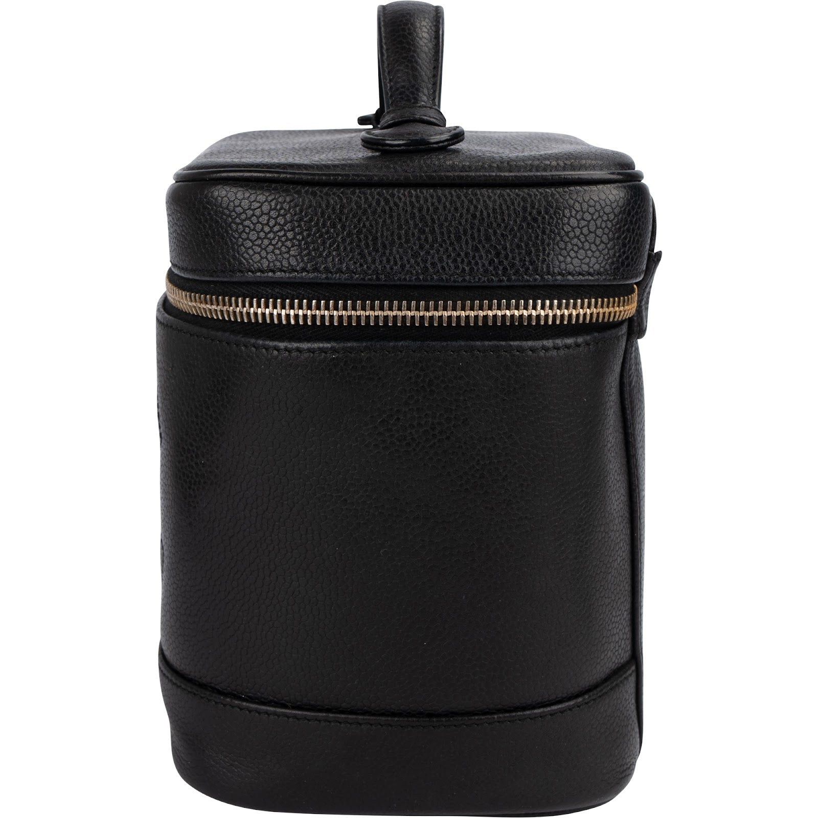 Trousse Chanel in pelle Caviar con motivo CC