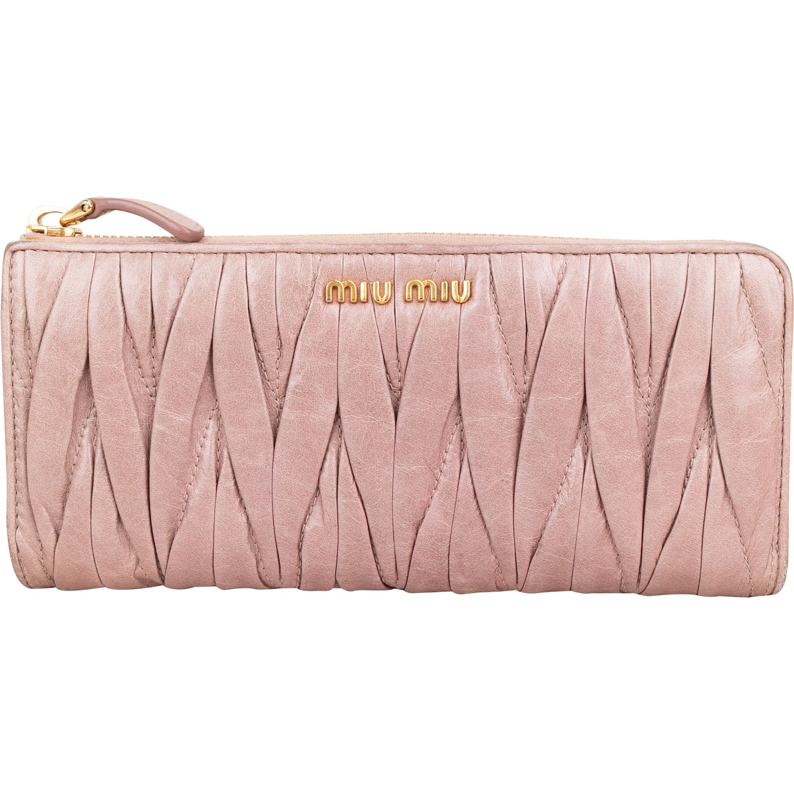 Miu Miu Vitello Matelassé Leather Zip-Around Wallet