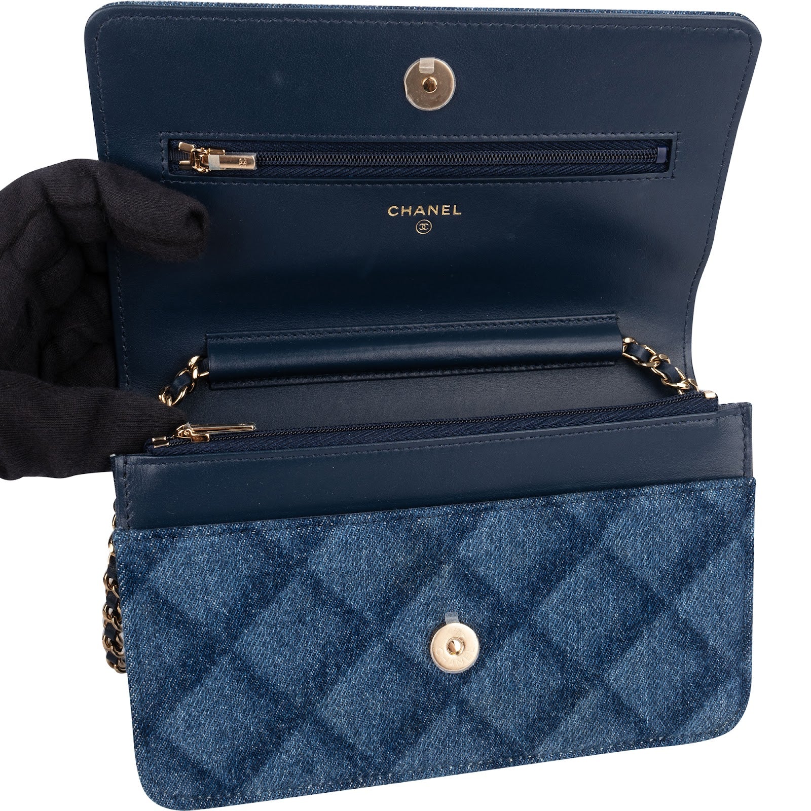 Chanel Denim Wallet on Chain Crossbody Bag