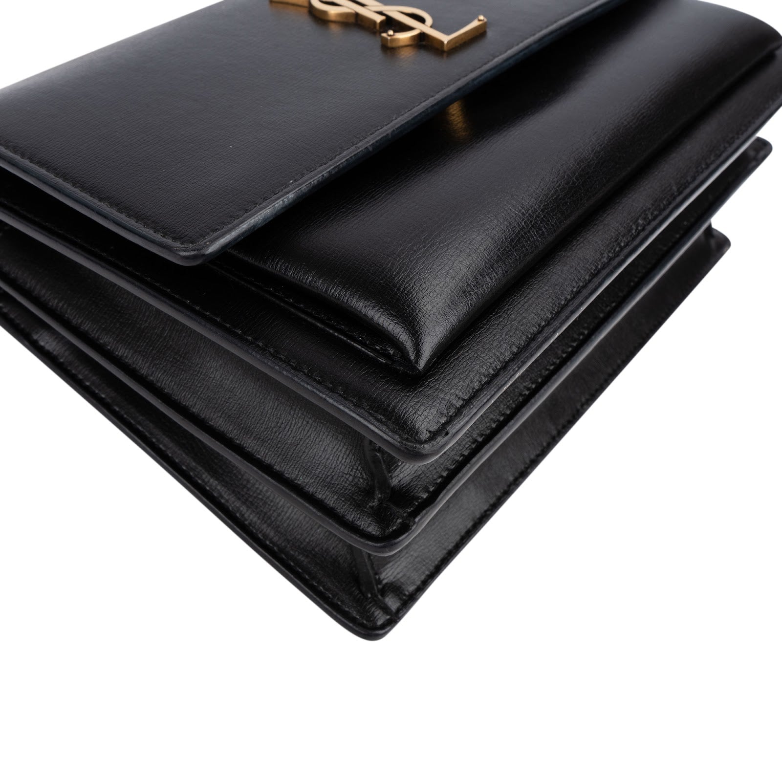 Saint Laurent Black Leather Sunset Medium Crossbody Bag