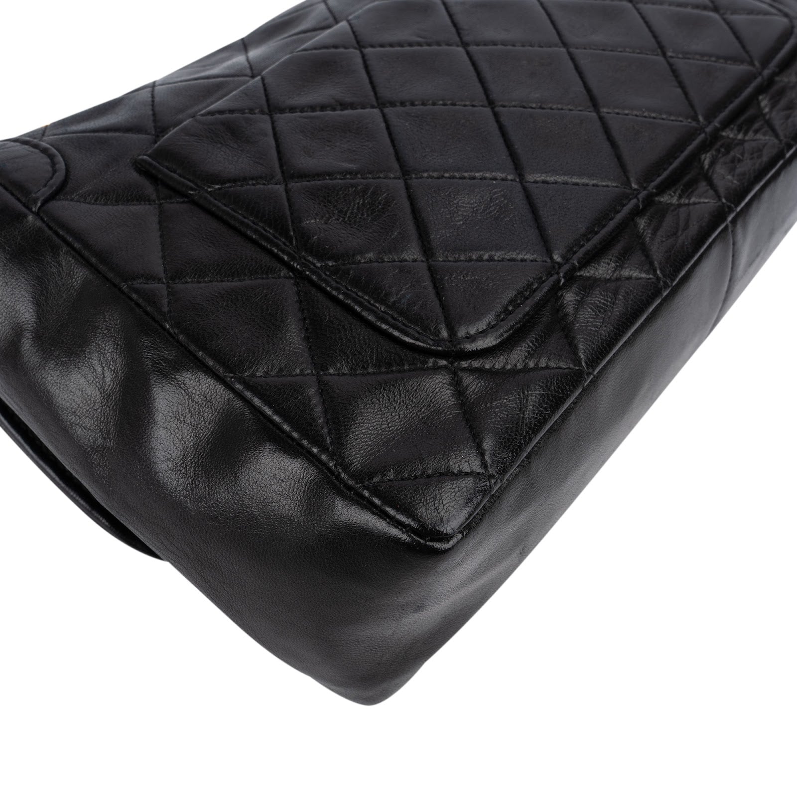 Chanel Quilted Lambskin 24K Gold Single Flap Crossbody Bag