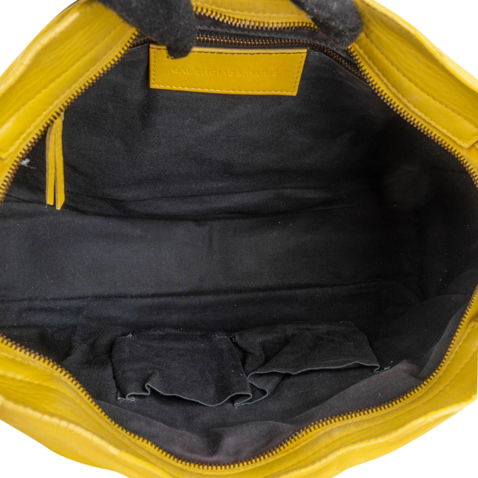 Balenciaga Yellow Perforated Leather City Handbag