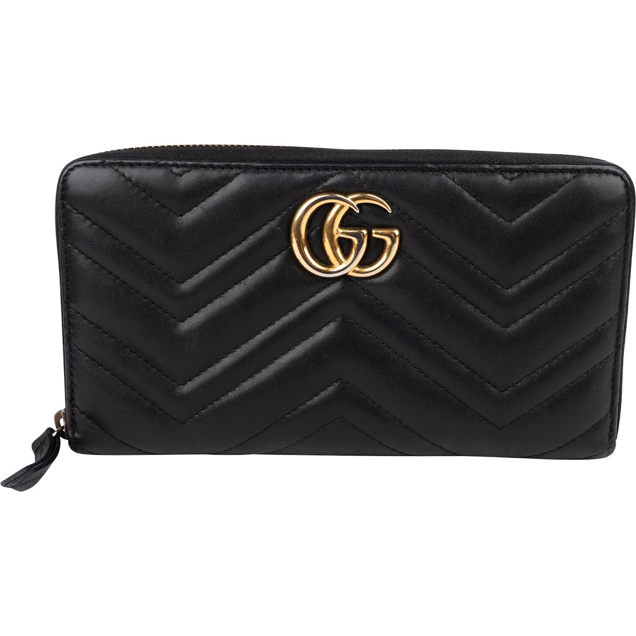 Gucci Monogram GG Marmont Matelassé Zip Around Organizer Wallet