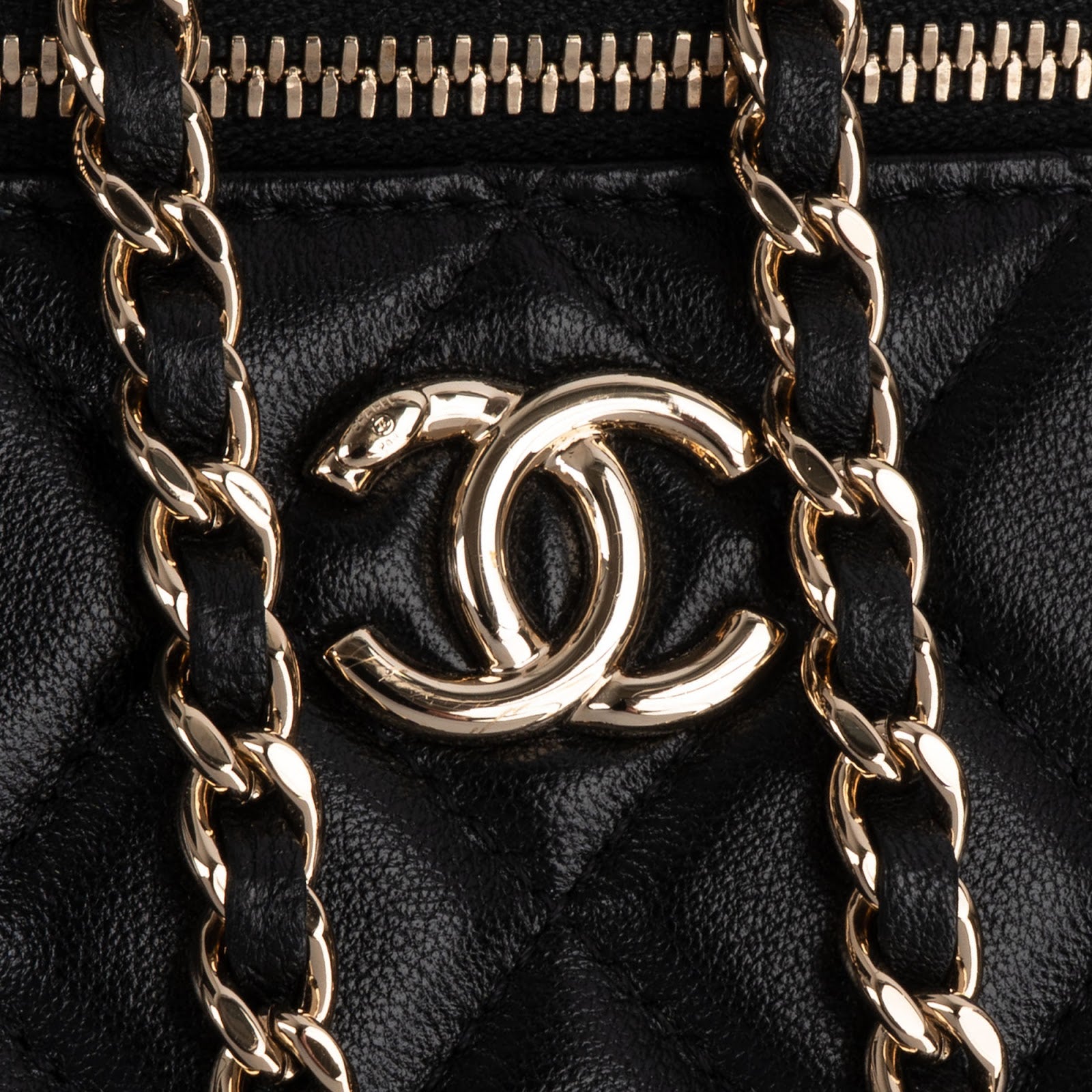 Chanel Quilted Lambskin Vanity Case Crossbody Handbag