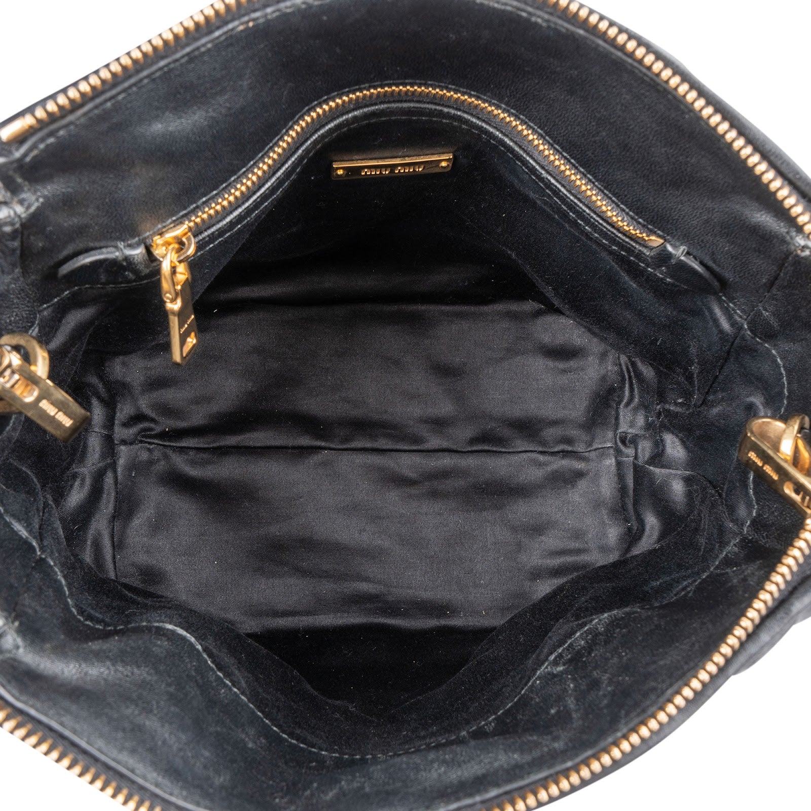 Miu Miu Black Matelassé Nappa Leather Handbag