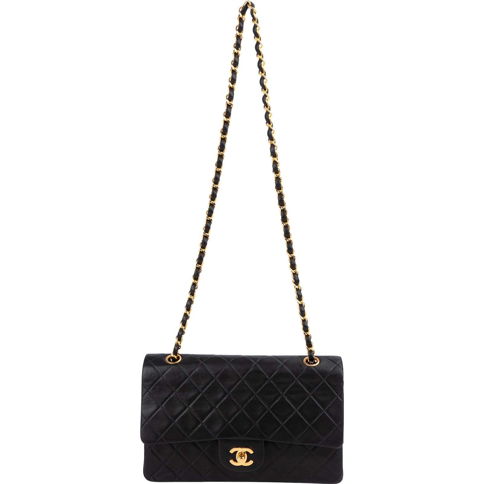 Chanel Quilted Lambskin 24K Gold Medium Double Flap Shoulder Bag