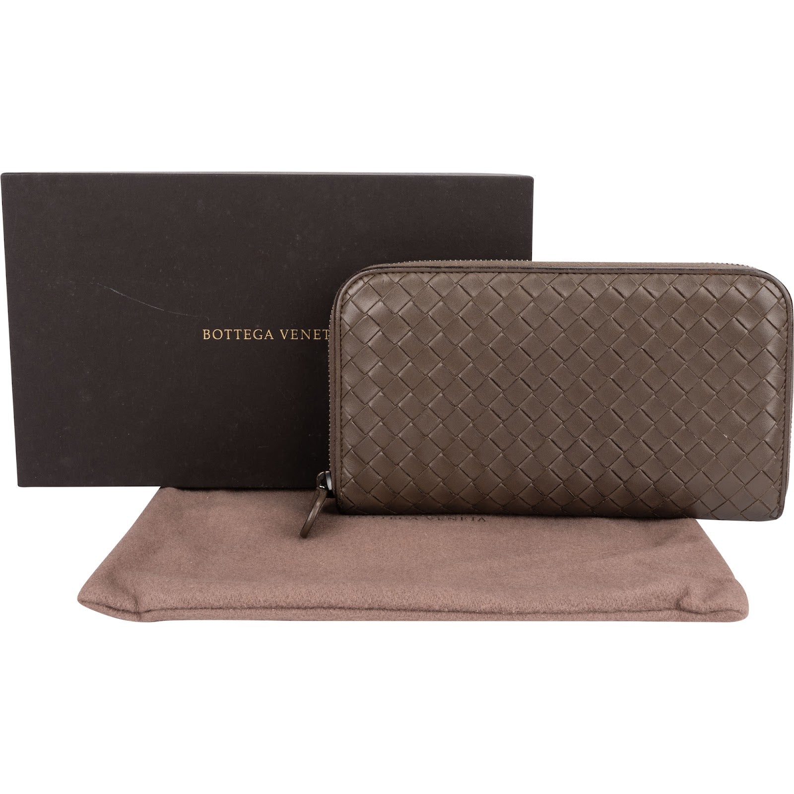 Bottega Veneta Intrecciato Leather Zip Around Wallet