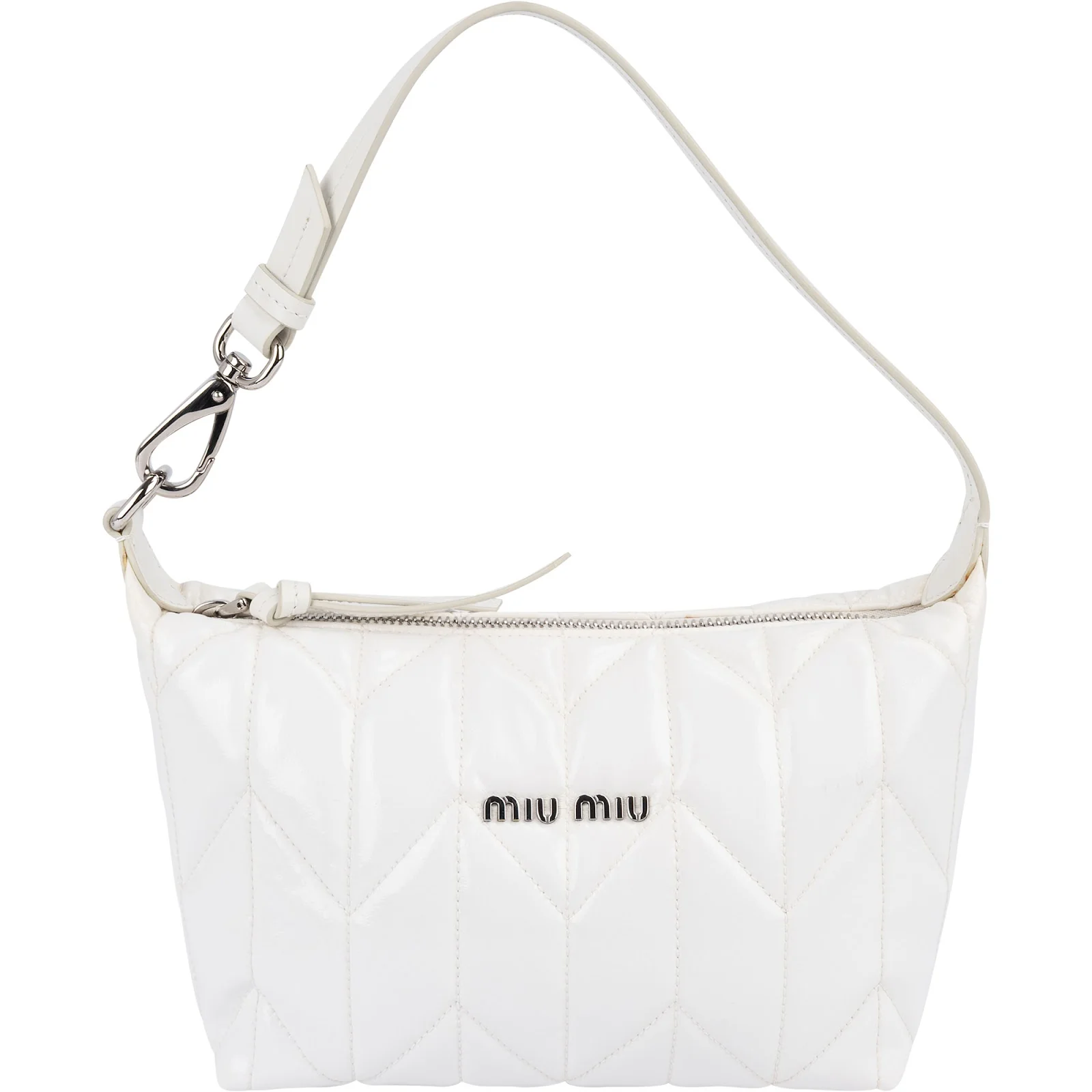 Miu Miu Quilted Patent Leather Mini Pouch Handbag