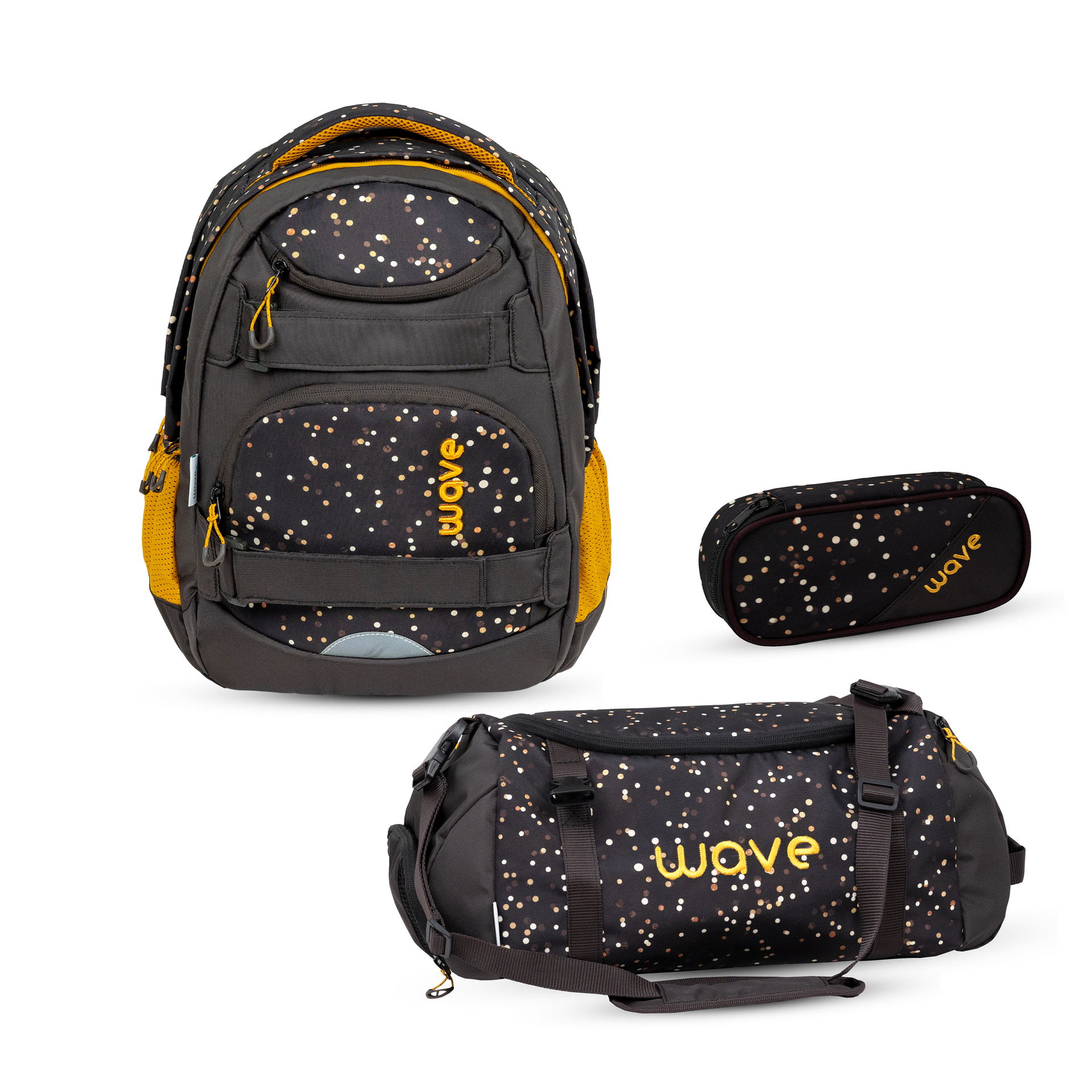 Wave Infinity Move Schulrucksack Set 3 tlg. "Dots Sand"
