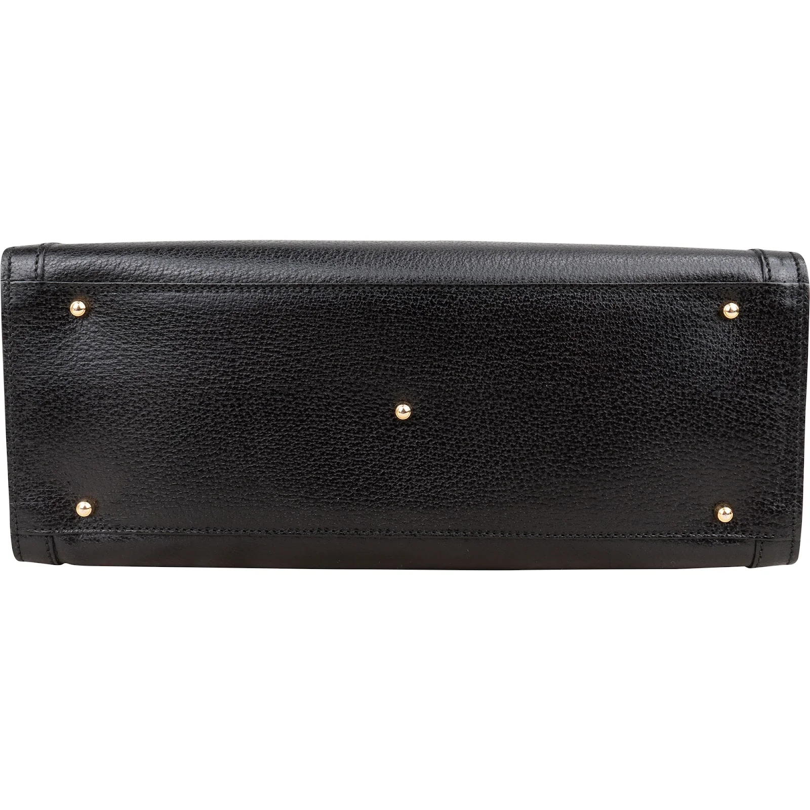 Gucci Black Leather Bamboo Handle Handbag