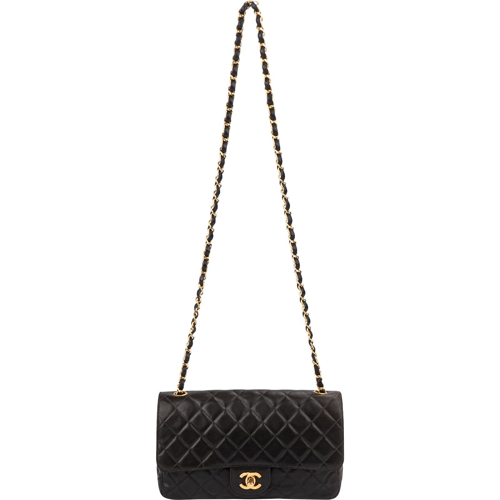 Chanel – Sac à bandoulière moyen à rabat unique, matelassé souple