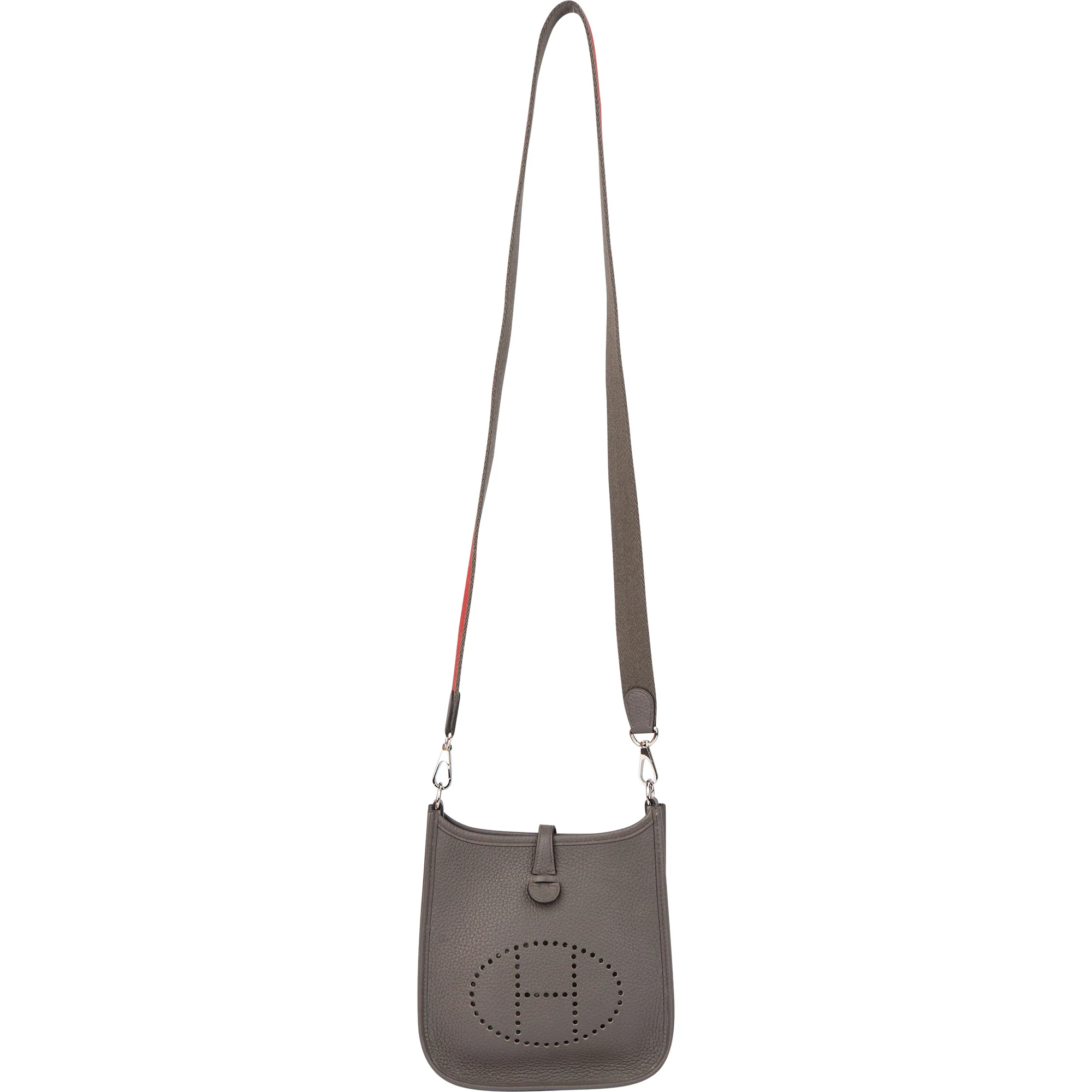 Hermès Etain Palladium Taurillon Clemence Evelyne 16 Crossbody Bag
