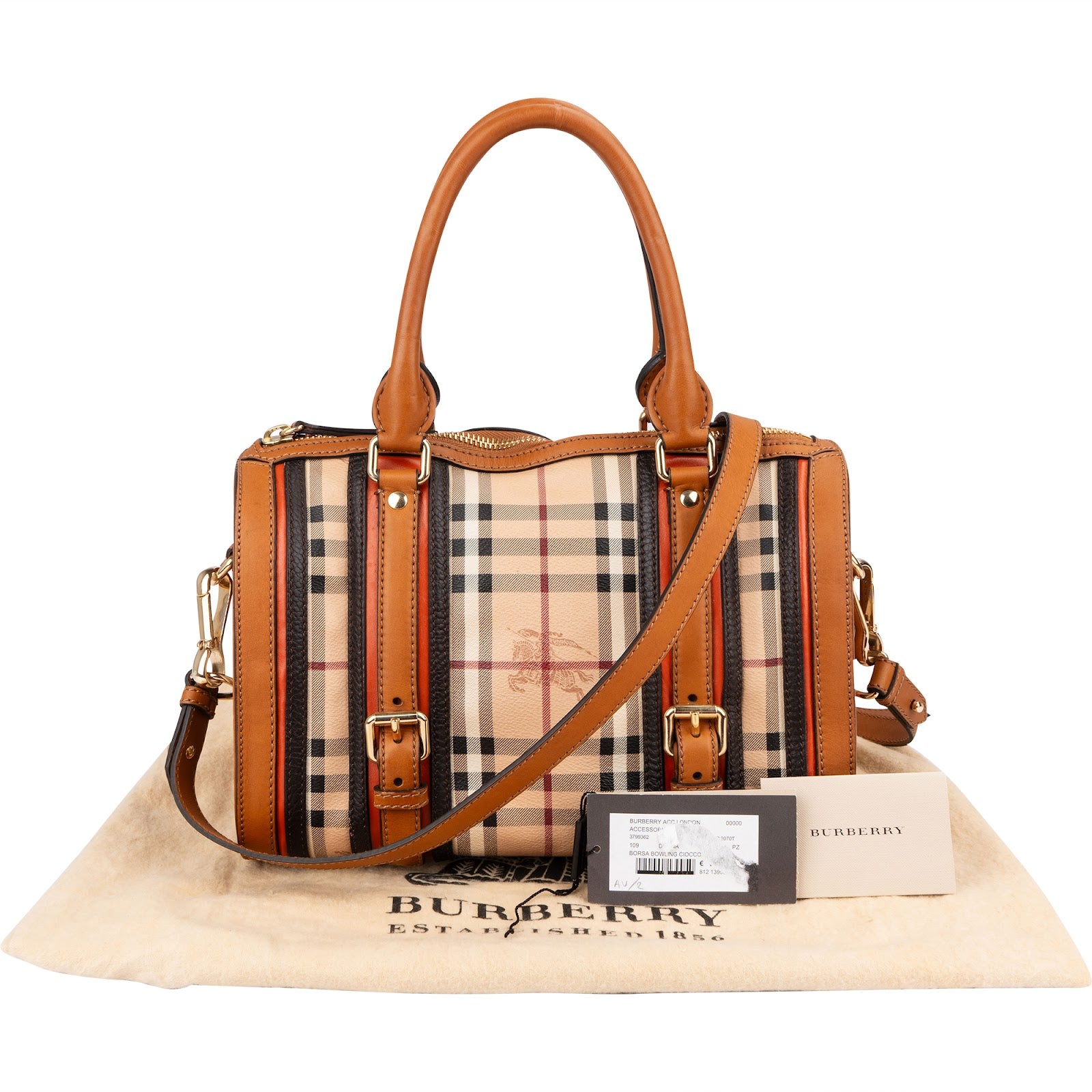 Burberry Nova-Checl Small Alchester Bowling Handbag