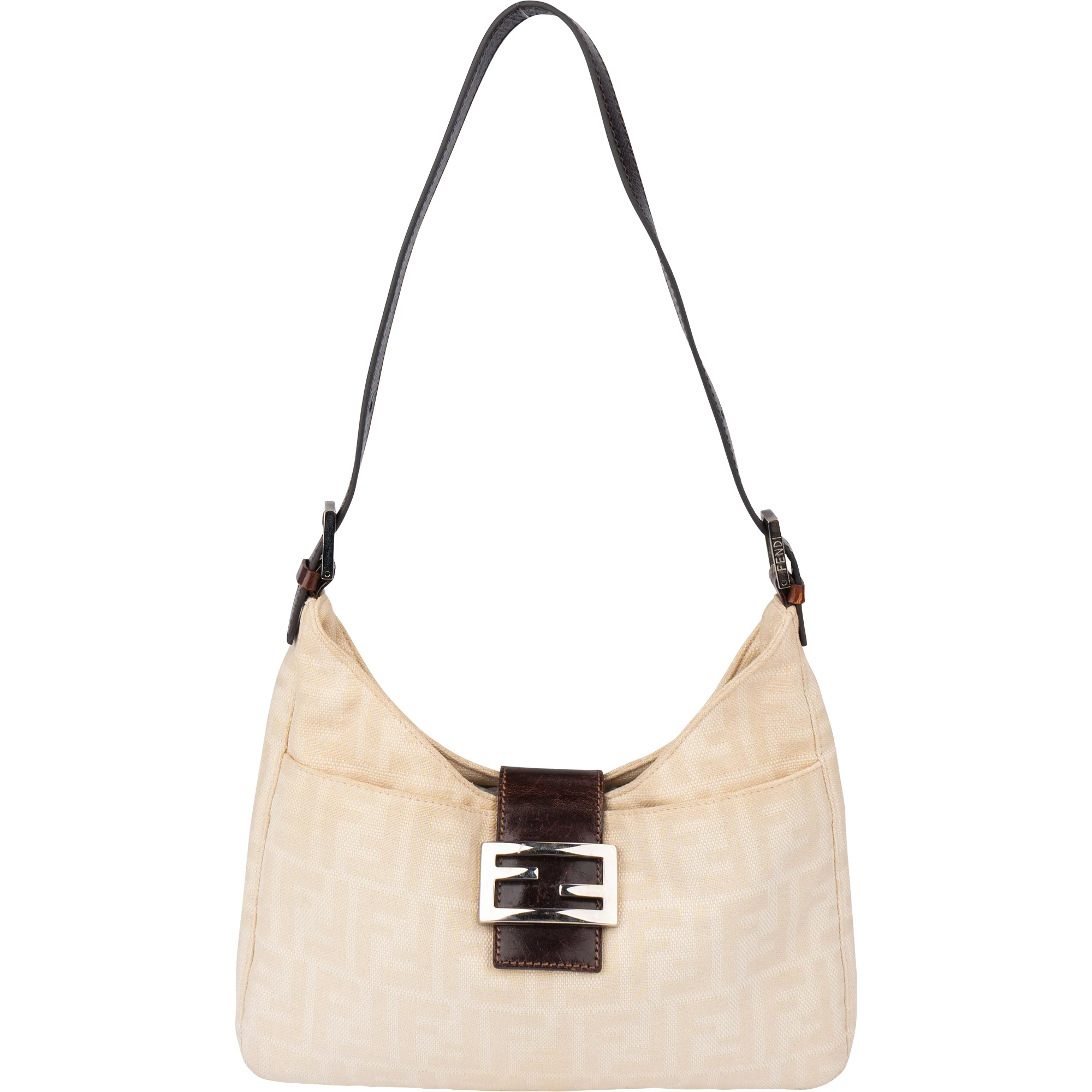 Fendi FF Monogram Baguette Buckle Shoulder Bag