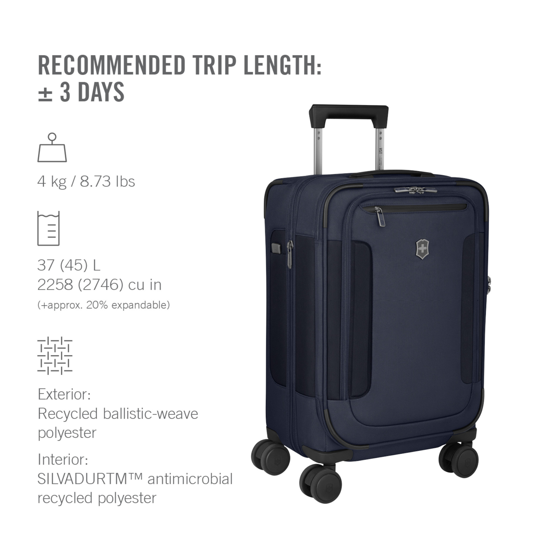 Werks Traveler 7.0 Frequent Flyer Carry-On - Navy Blue