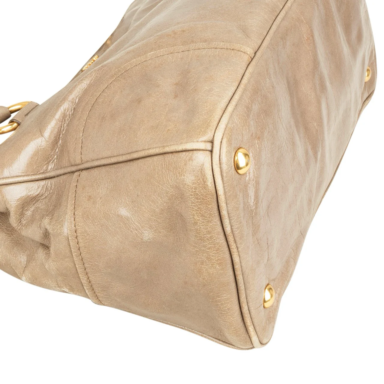 Miu Miu Vitello Lux Leather Tote Handbag