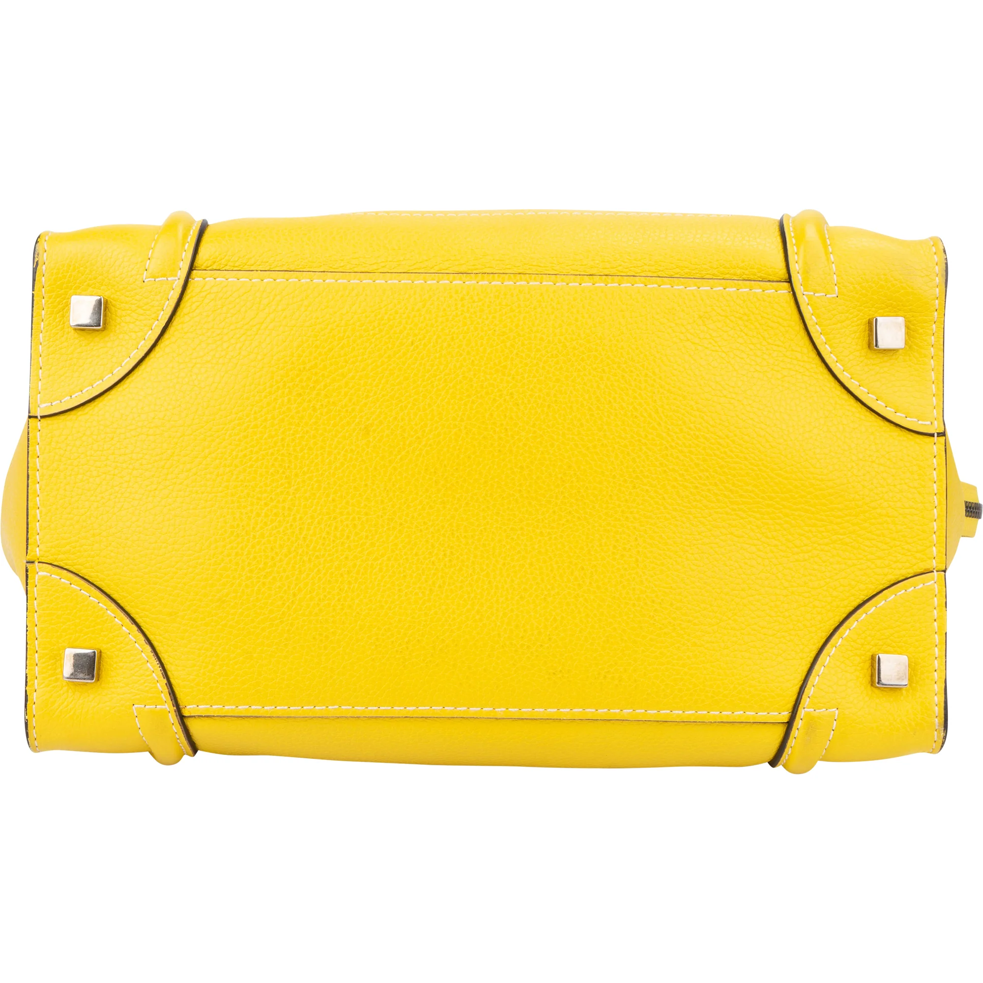 Celine Yellow Leather Luggage Handbag
