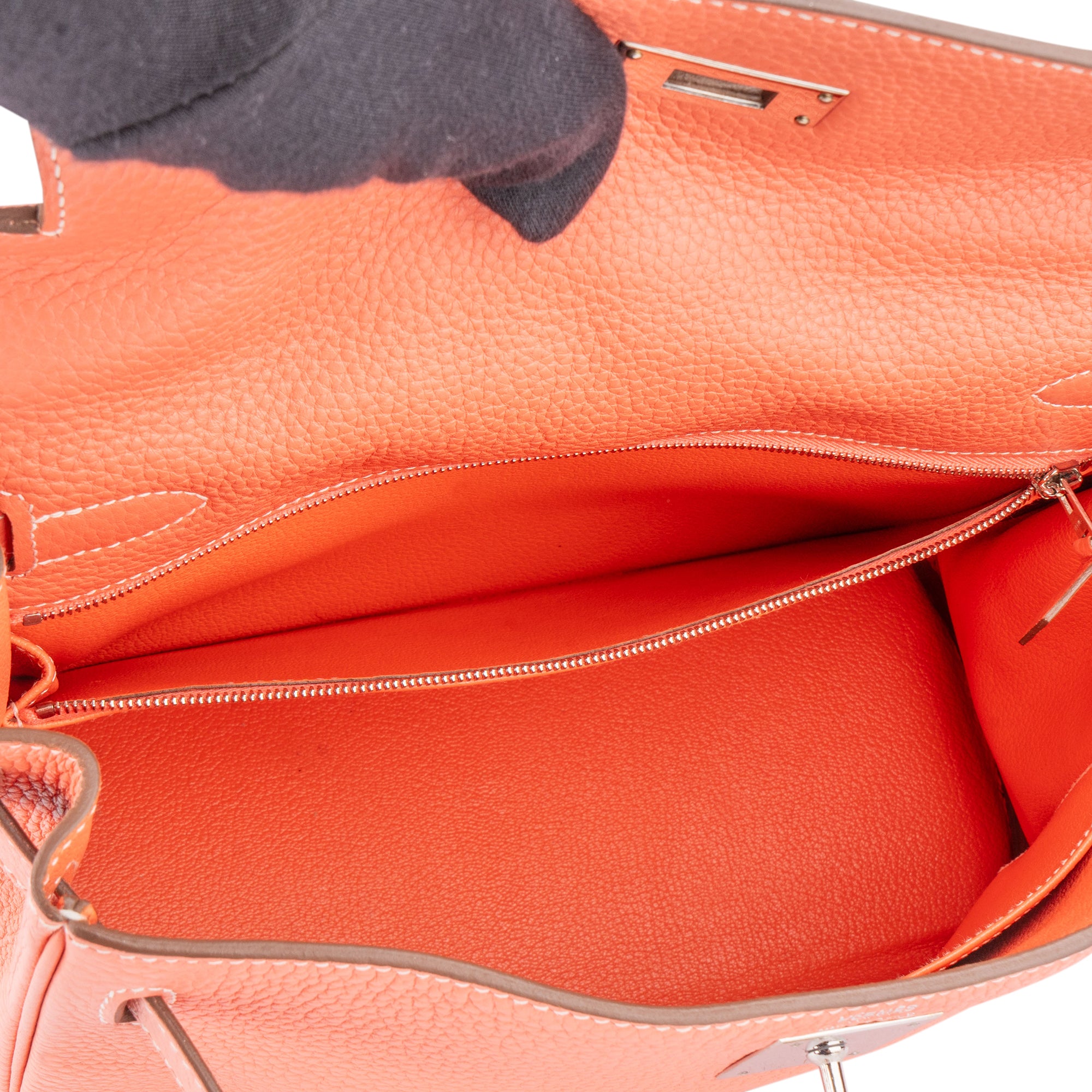 Hermès Taurillon Clemence Crevette Kelly 28 Retourne Handbag