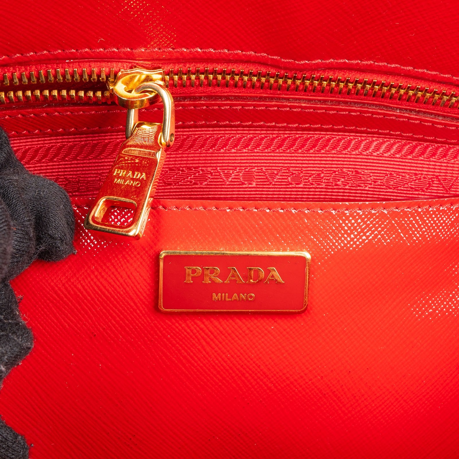 Prada Patent Saffiano Vernice Promenade Handbag