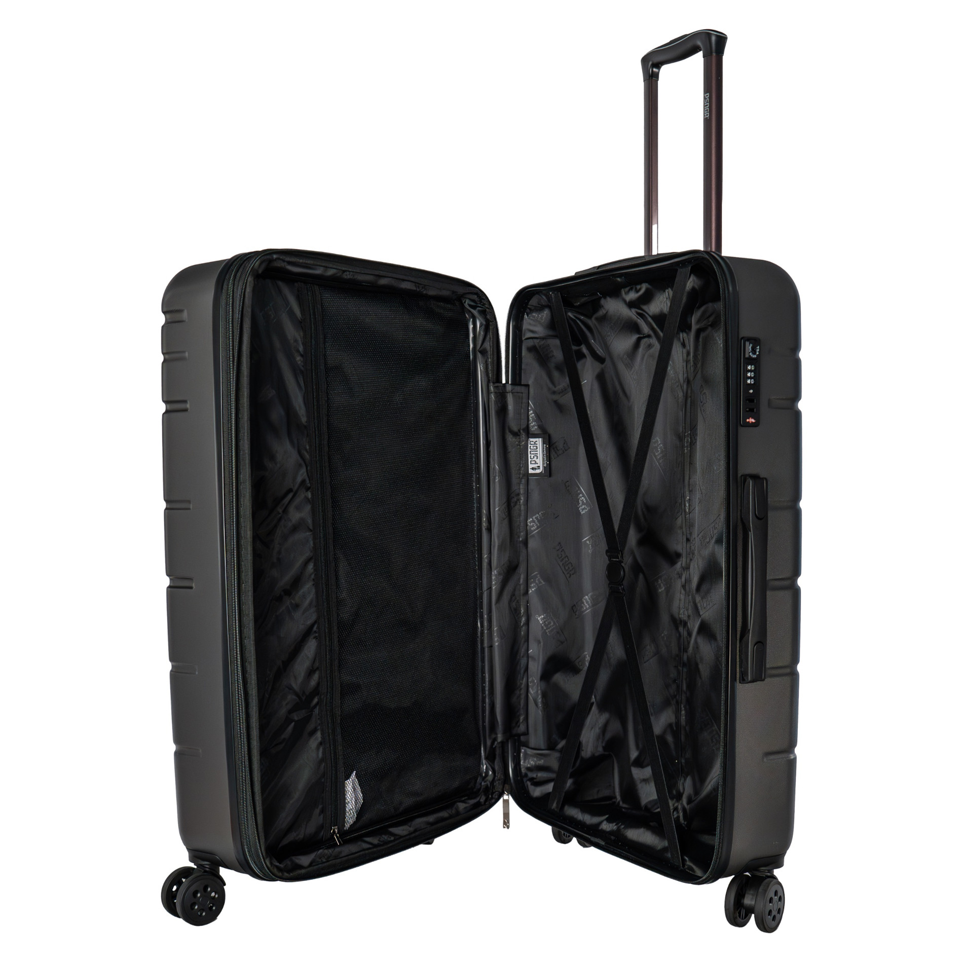 Stripes Kofferset 2-teilig (L,M) Erweiterbar - DK Grey