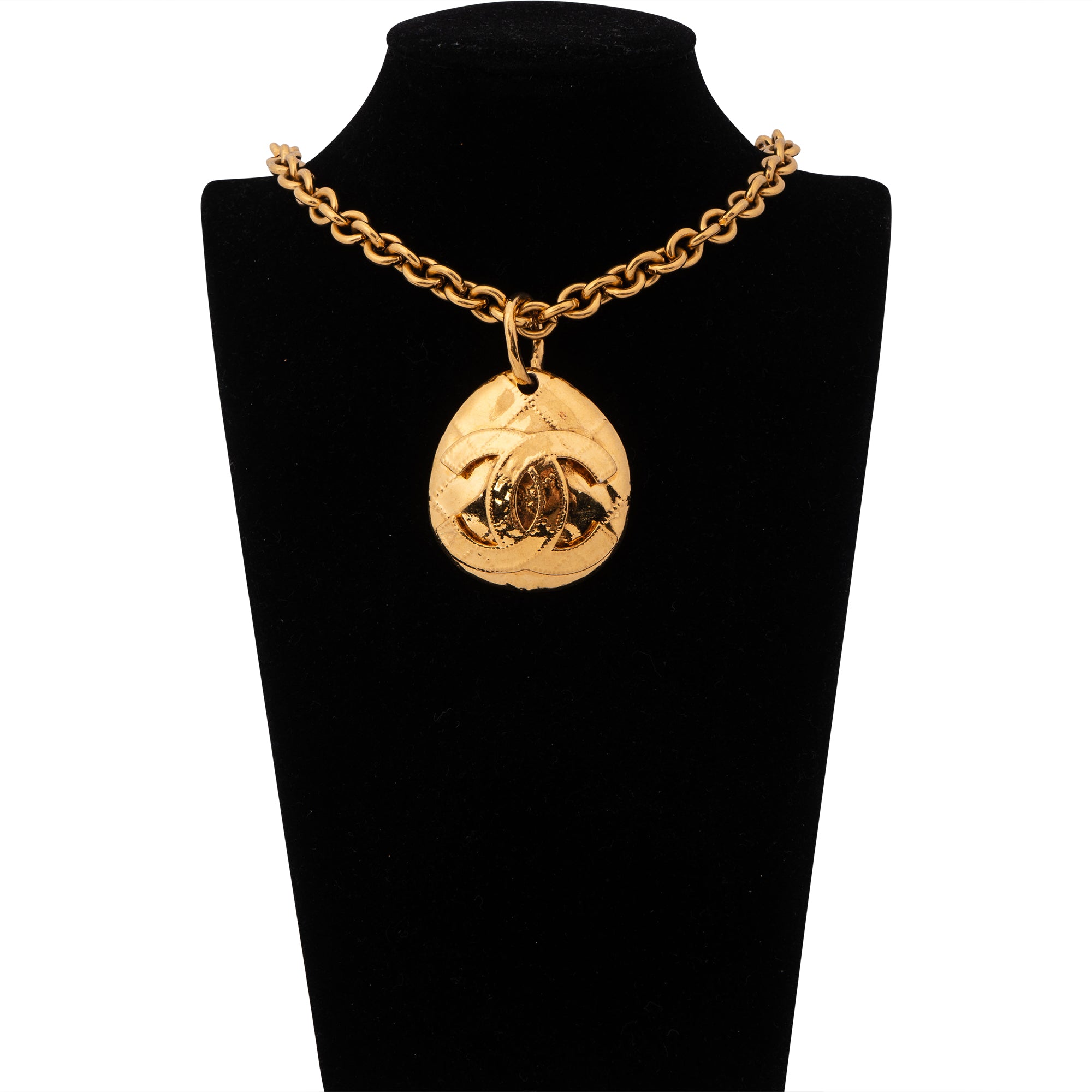 Chanel Golden CC Plate Necklace