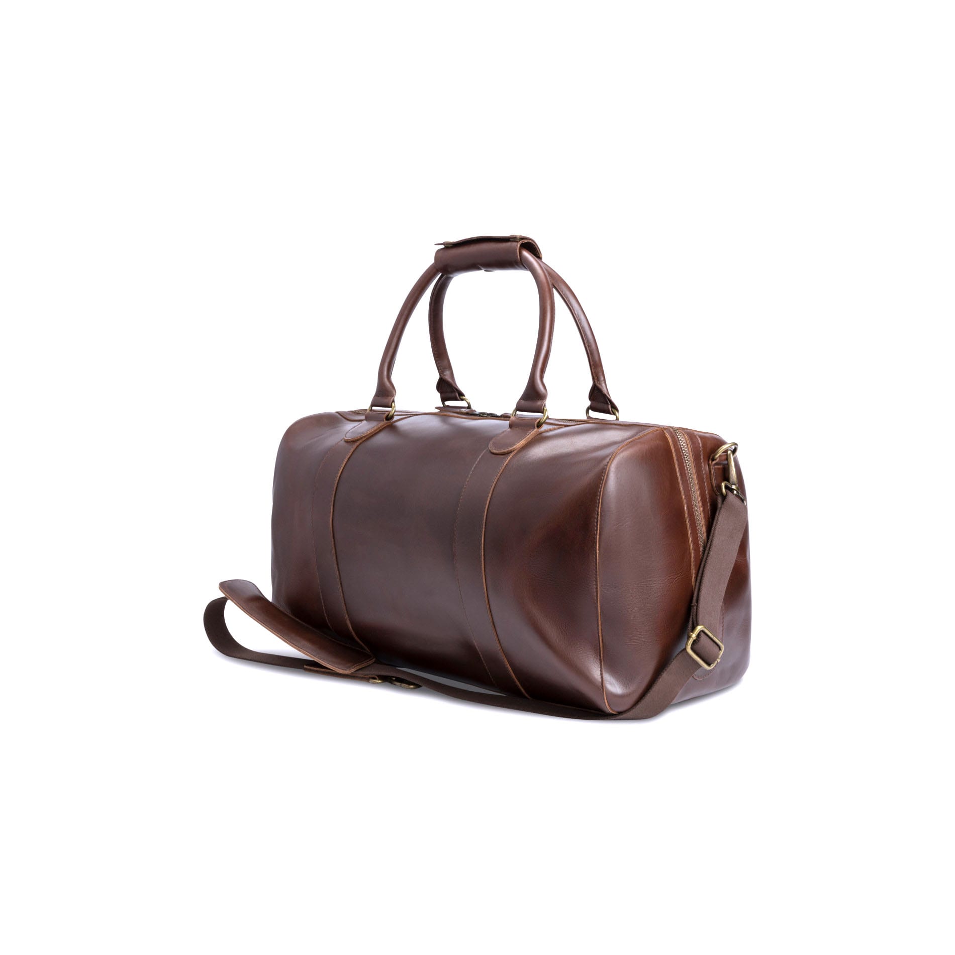 Leder Weekender Willow - BROWN/New Stripes