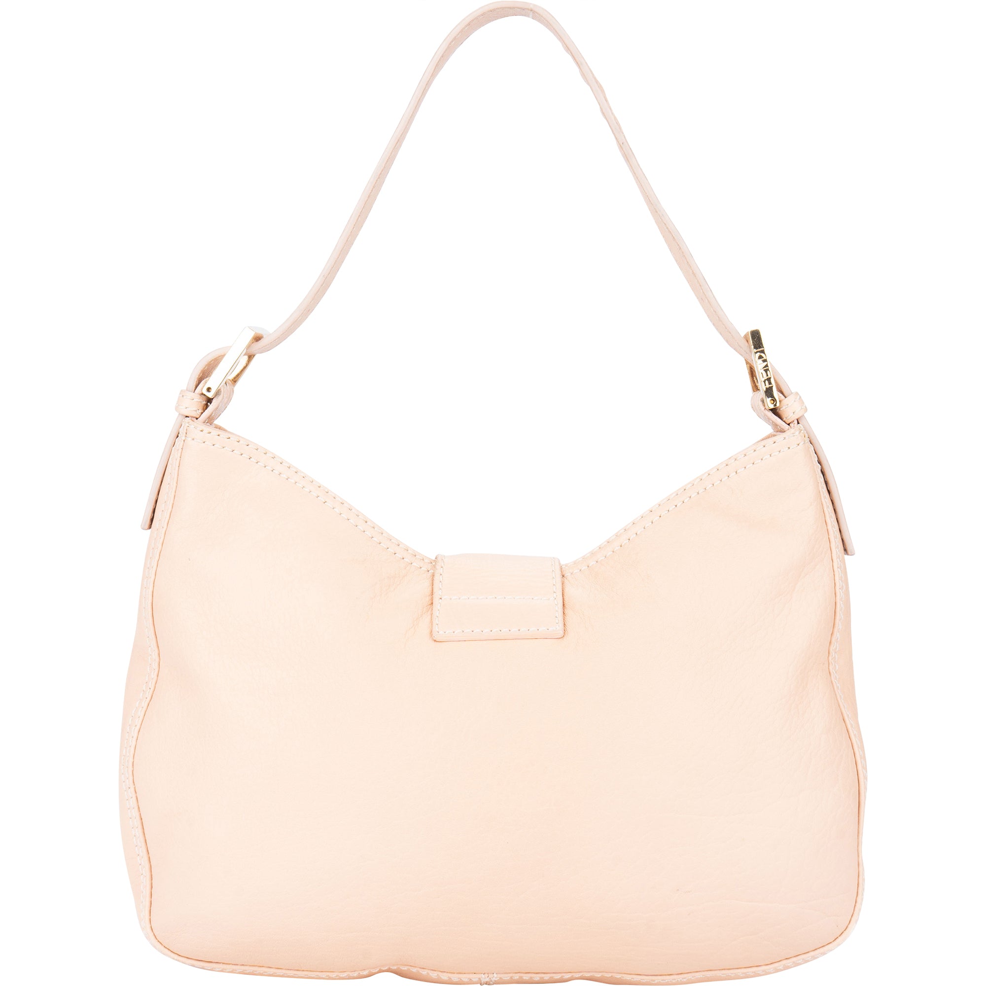 Fendi - FF Rose Leather Baguette Handbag
