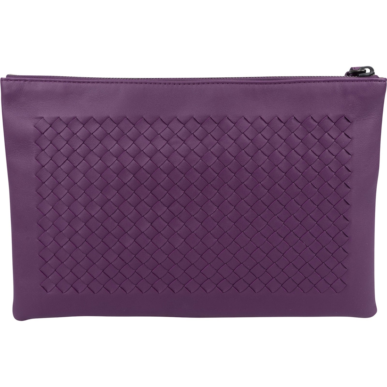 Bottega Veneta Purple Intrecciato Leather Clutch