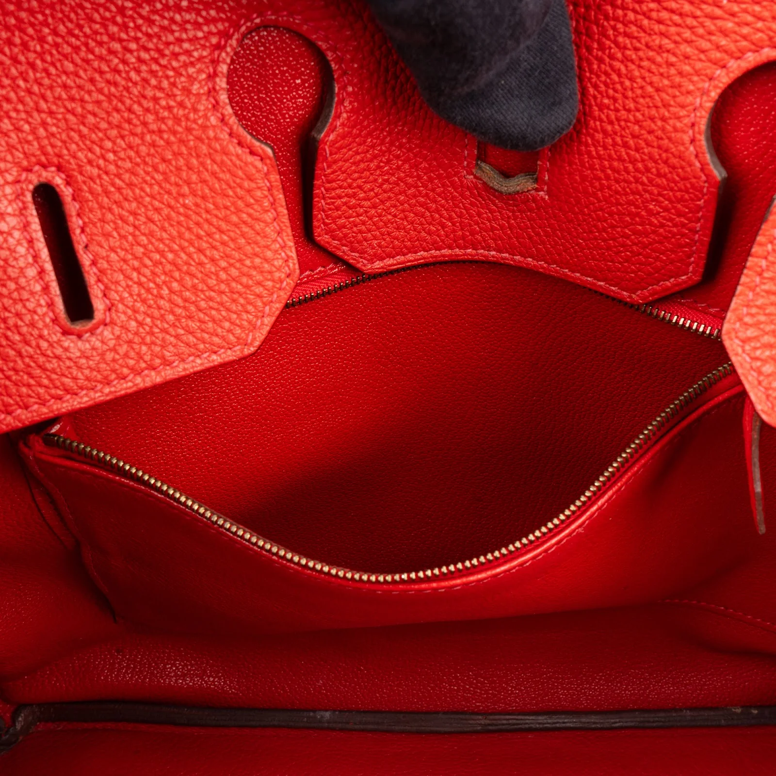 Hermès Rouge Fjord Leather Birkin 35 Handbag