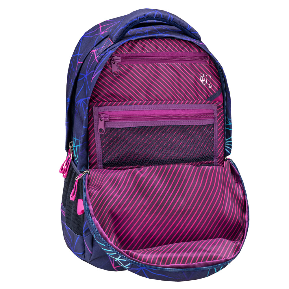 Wave Infinity Schulrucksack Set 2 tlg. "Stripes Purple"